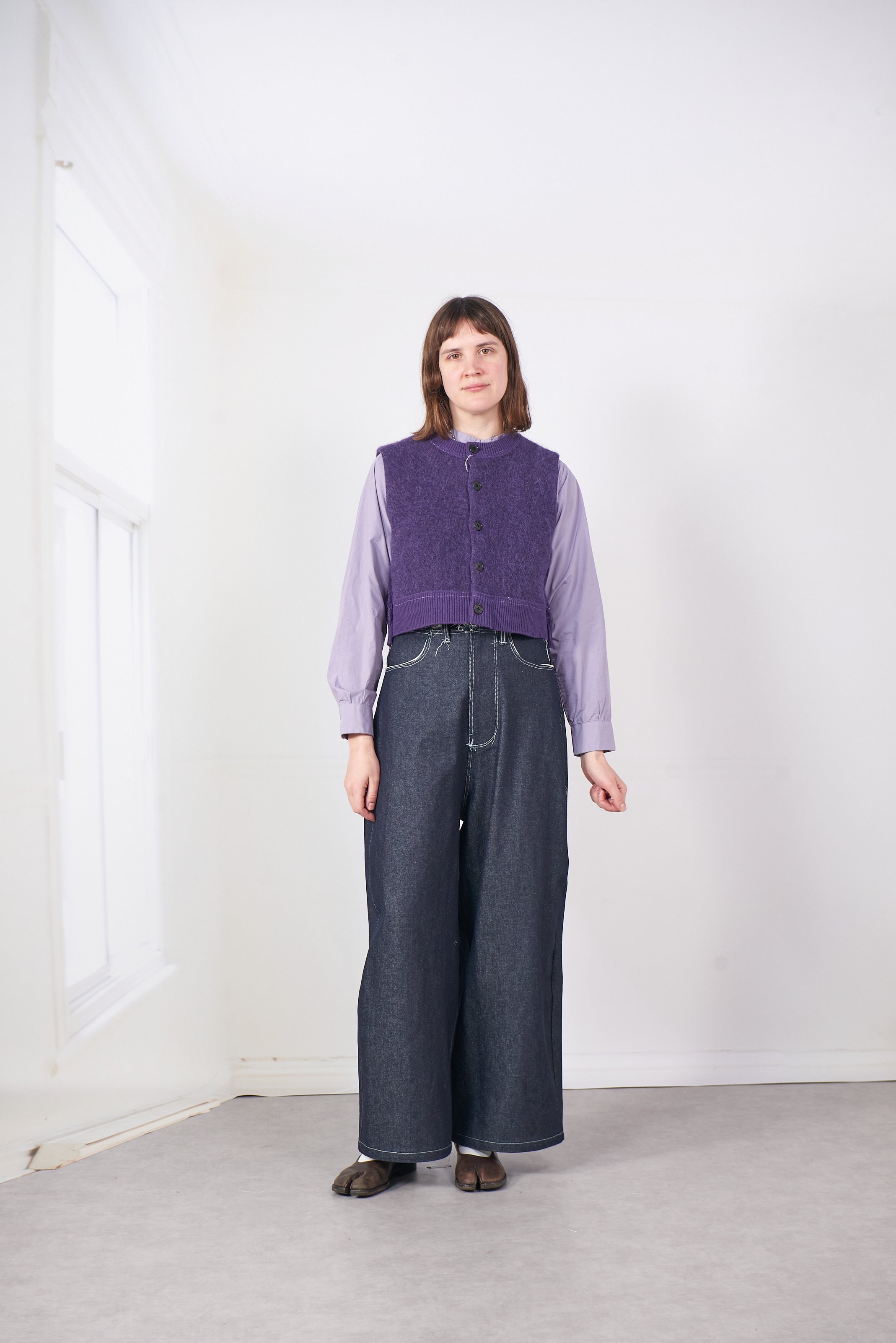 CF.20.03.05.01 HAIRY CROPPED VEST purple