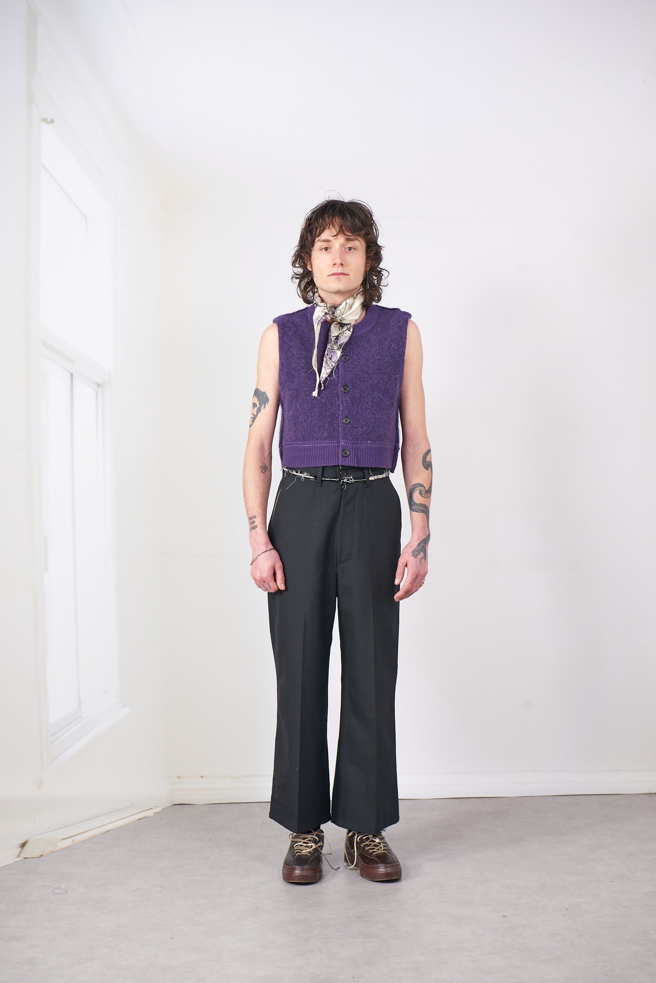 CF.20.03.05.01 HAIRY CROPPED VEST purple