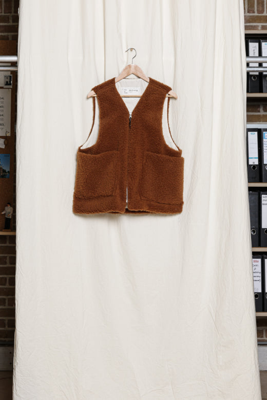 Camiel Fortgens Zip Vest Wool Fleece Brown – Neighbour