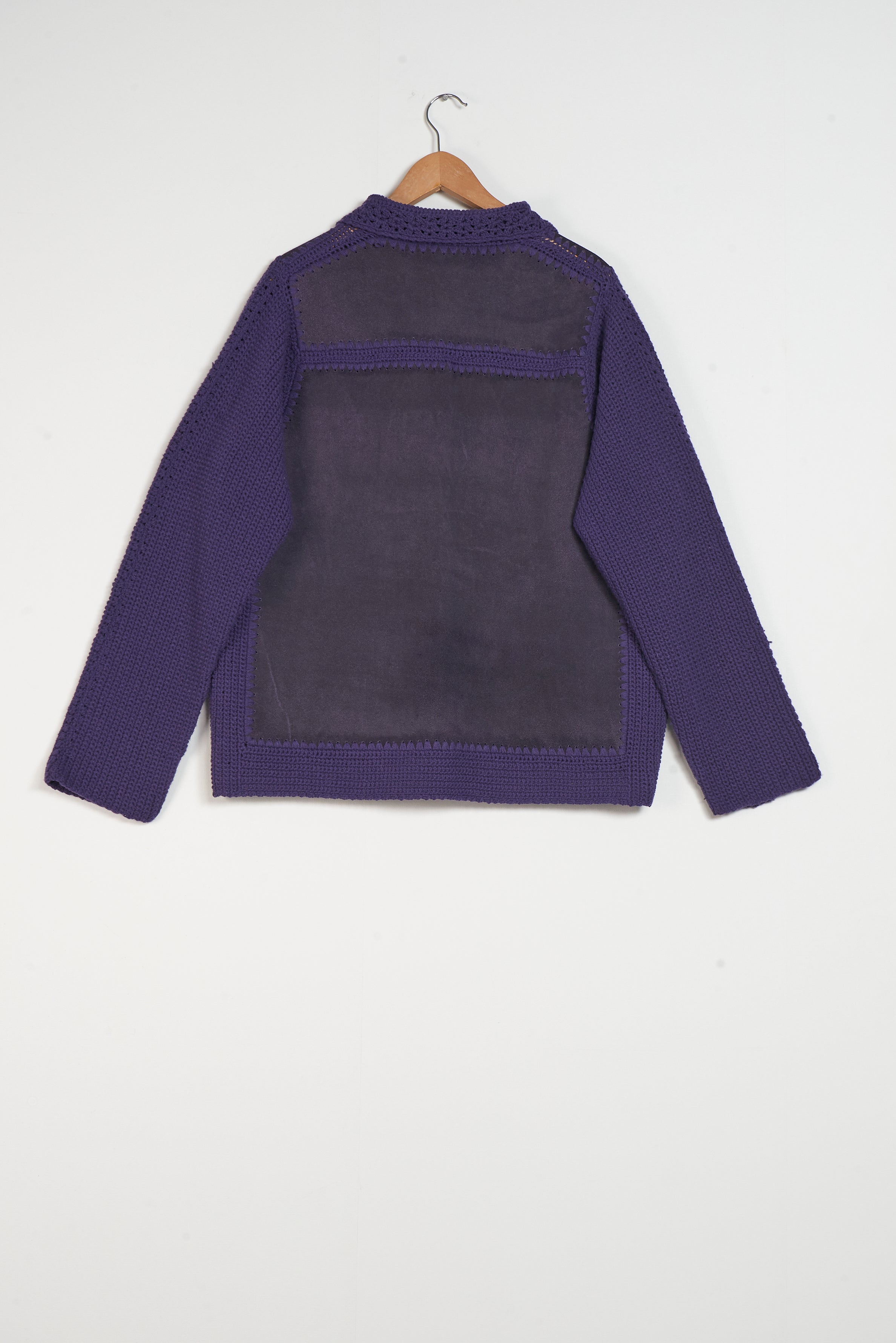 CF.20.09.07.01 CROCHET/SUEDE JACKET purple