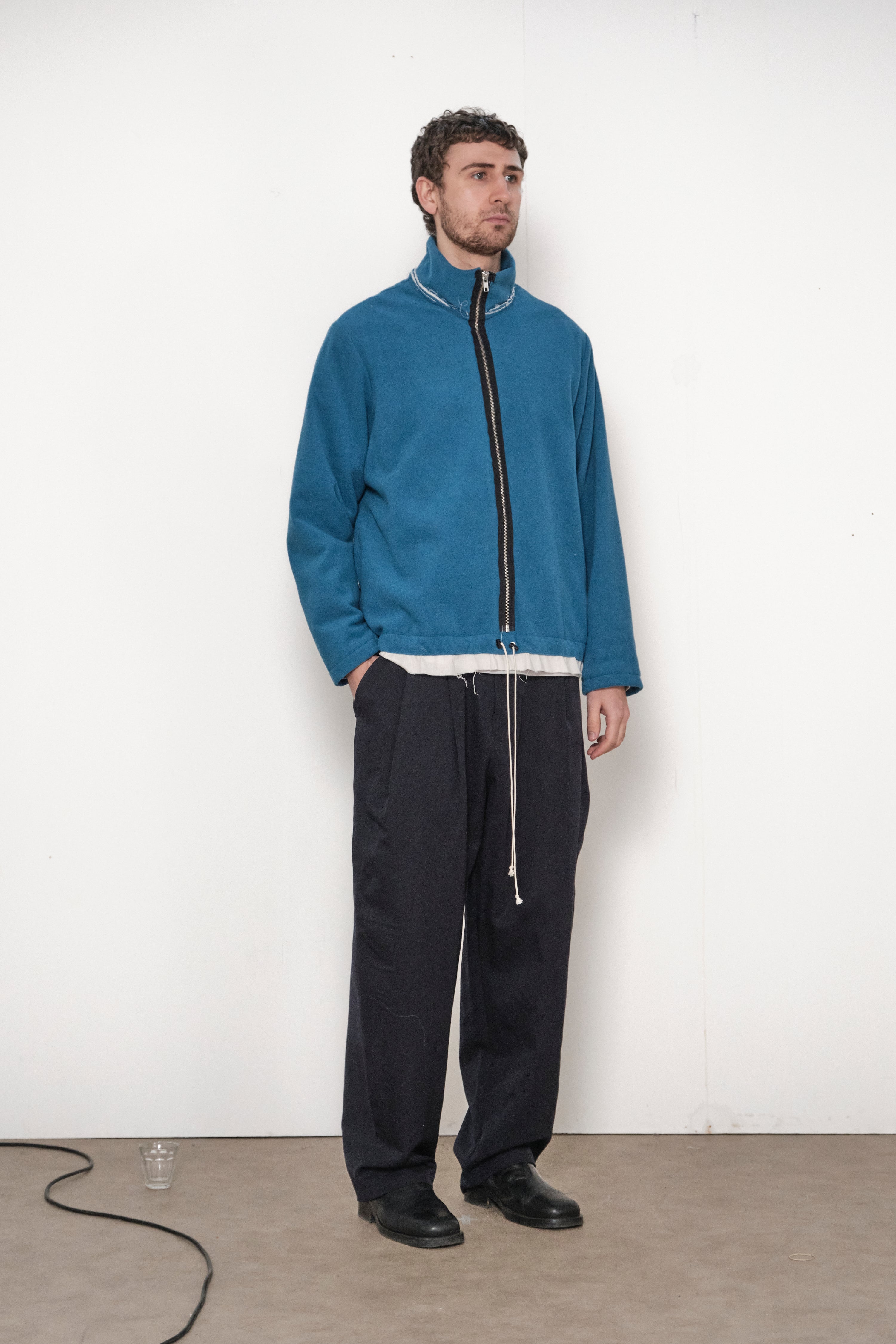 ONE OFF CASHMERE FELT ANORAK turquoise
