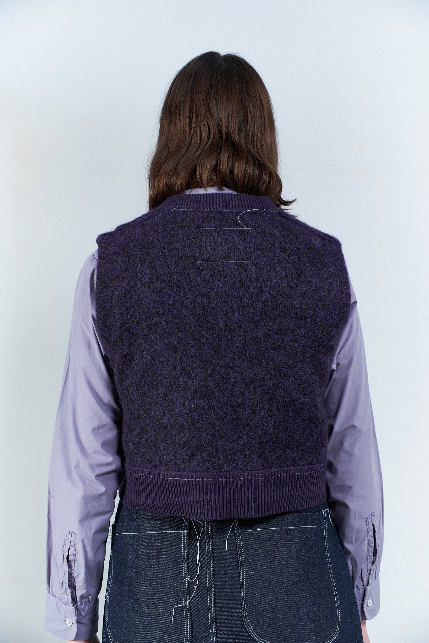 CF.20.03.05.01 HAIRY CROPPED VEST purple