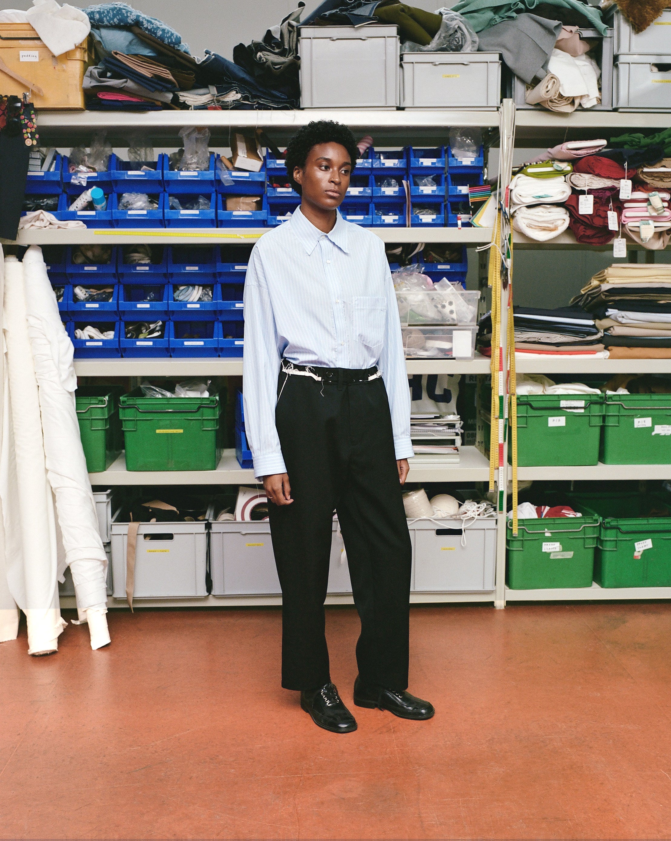 CF.GP Oversized Regular Collar Shirt stripe