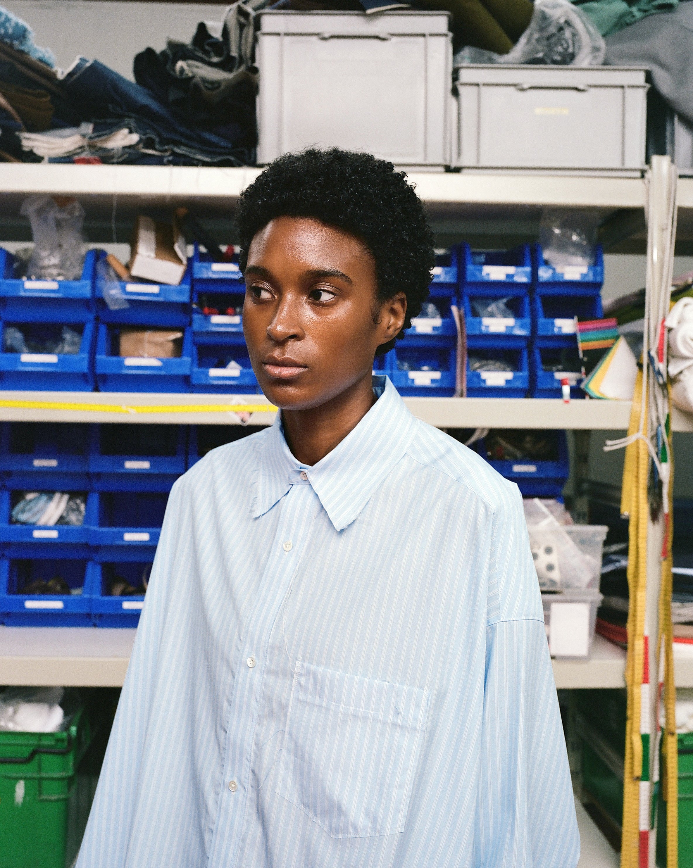 CF.GP Oversized Regular Collar Shirt stripe