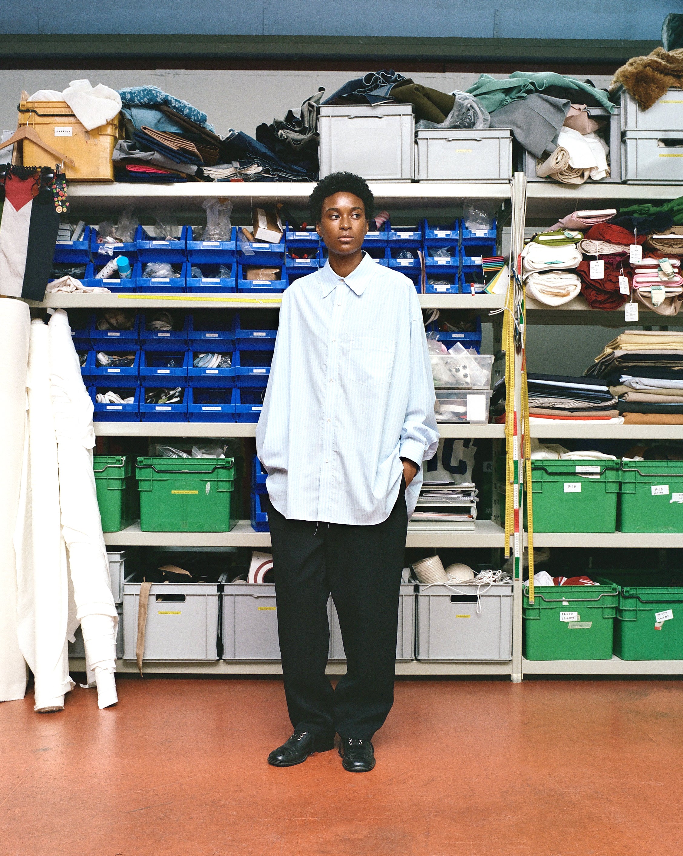 CF.GP Oversized Regular Collar Shirt stripe