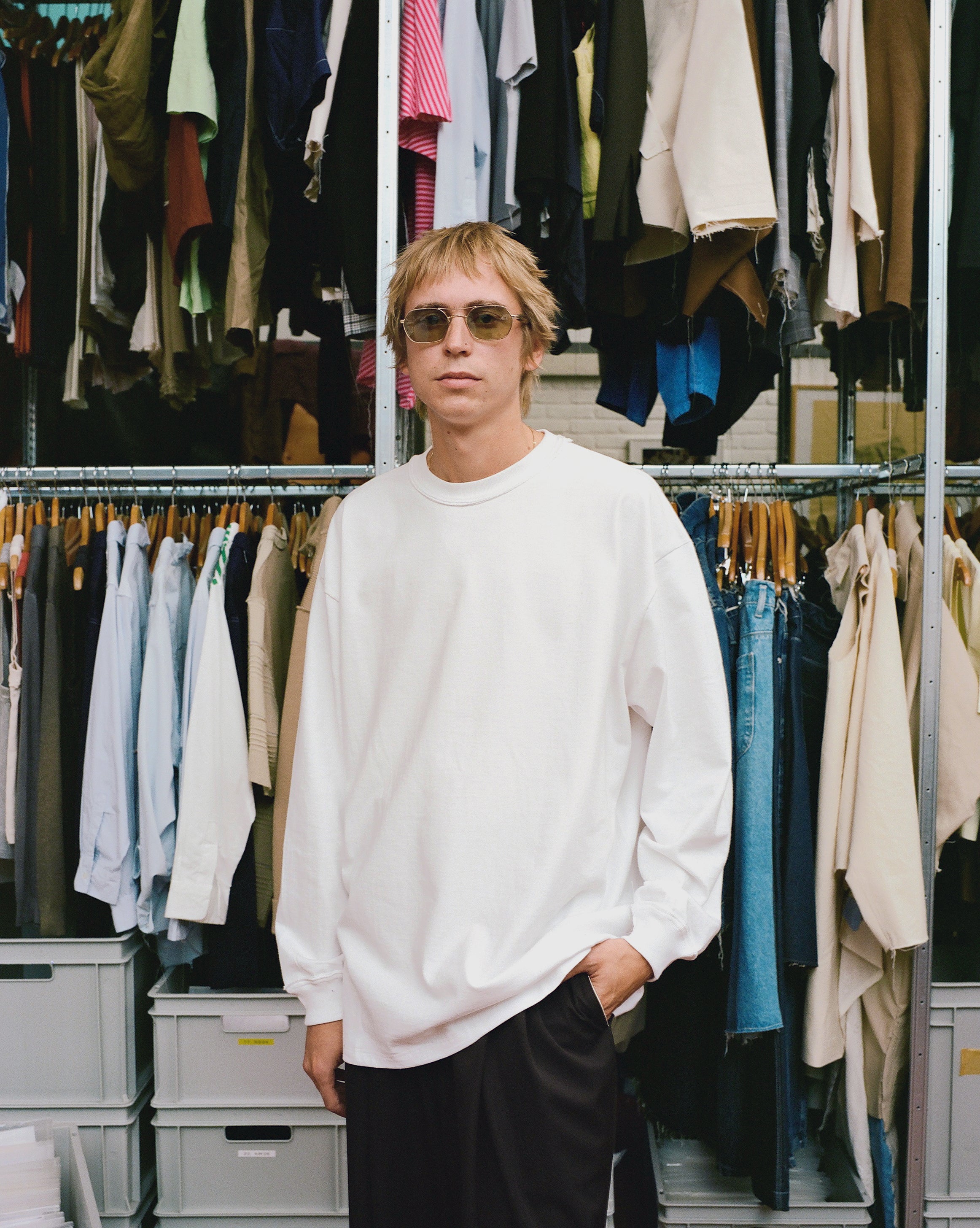 CF.GP Heavy Weight L/S Oversized Tee white