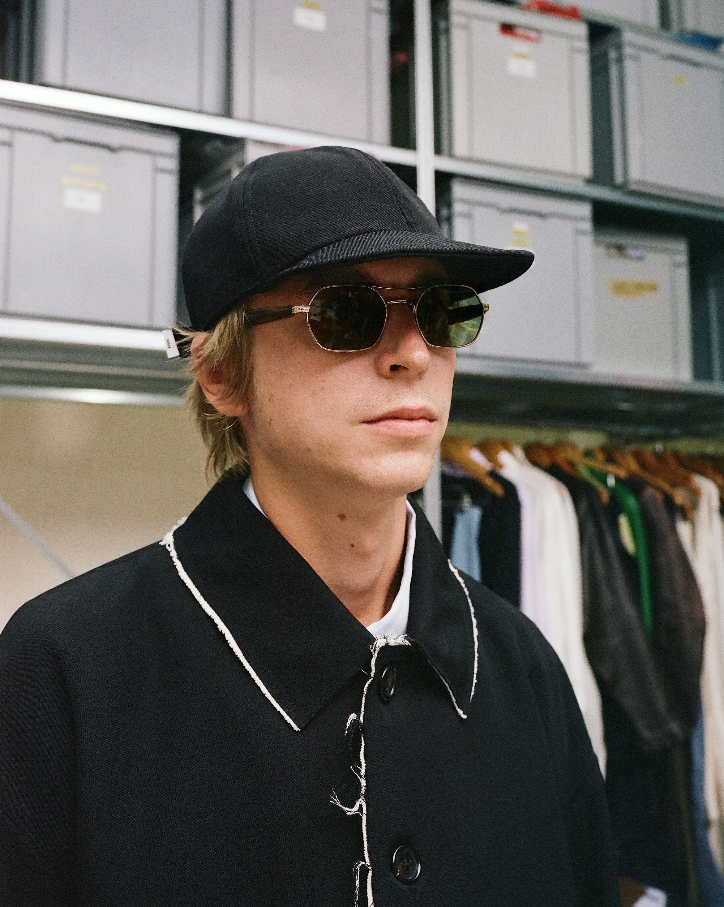 CF.GP Back Satin Gabardine 6 Panel Cap black
