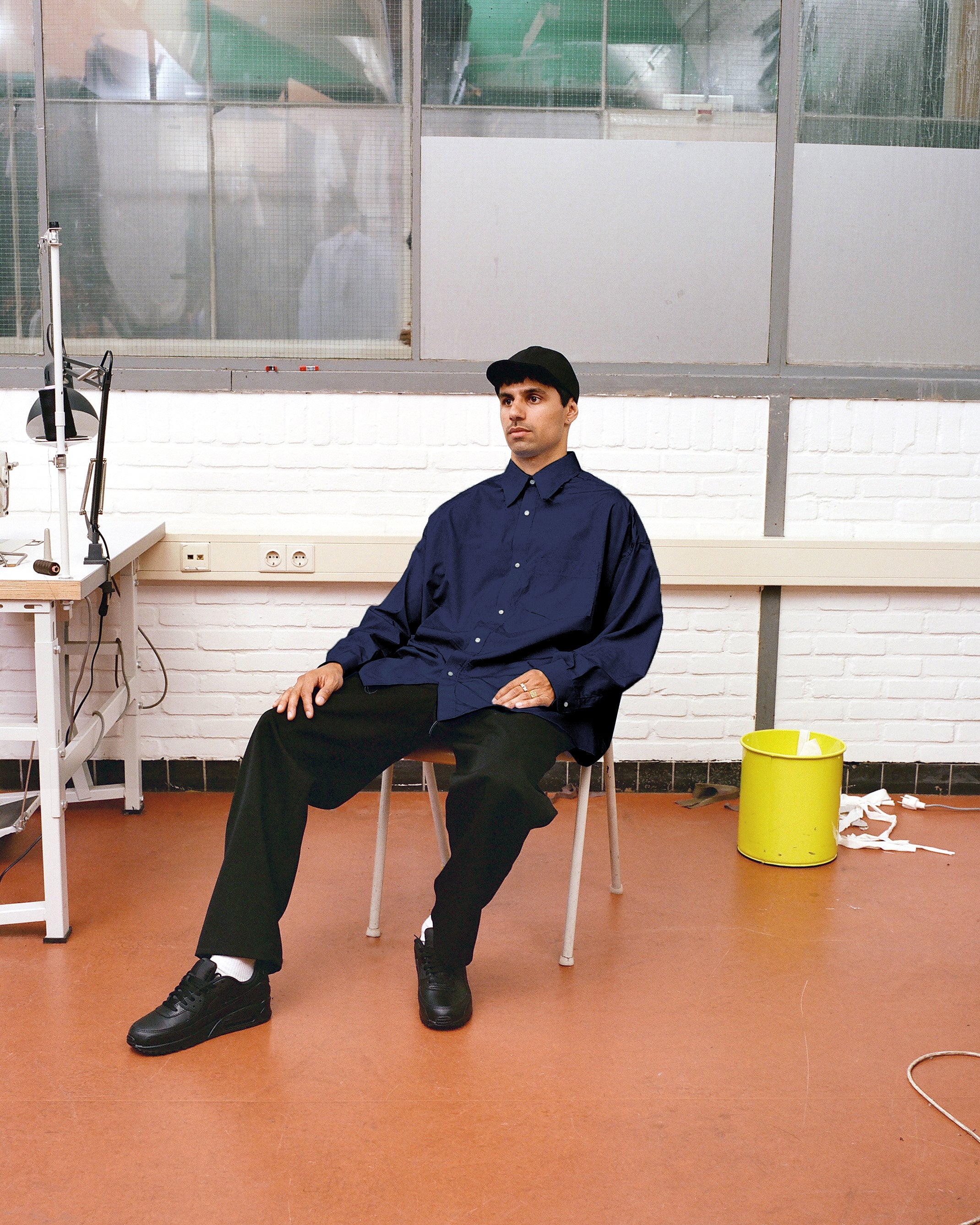 CF.GP Oversized Regular Collar Shirt navy