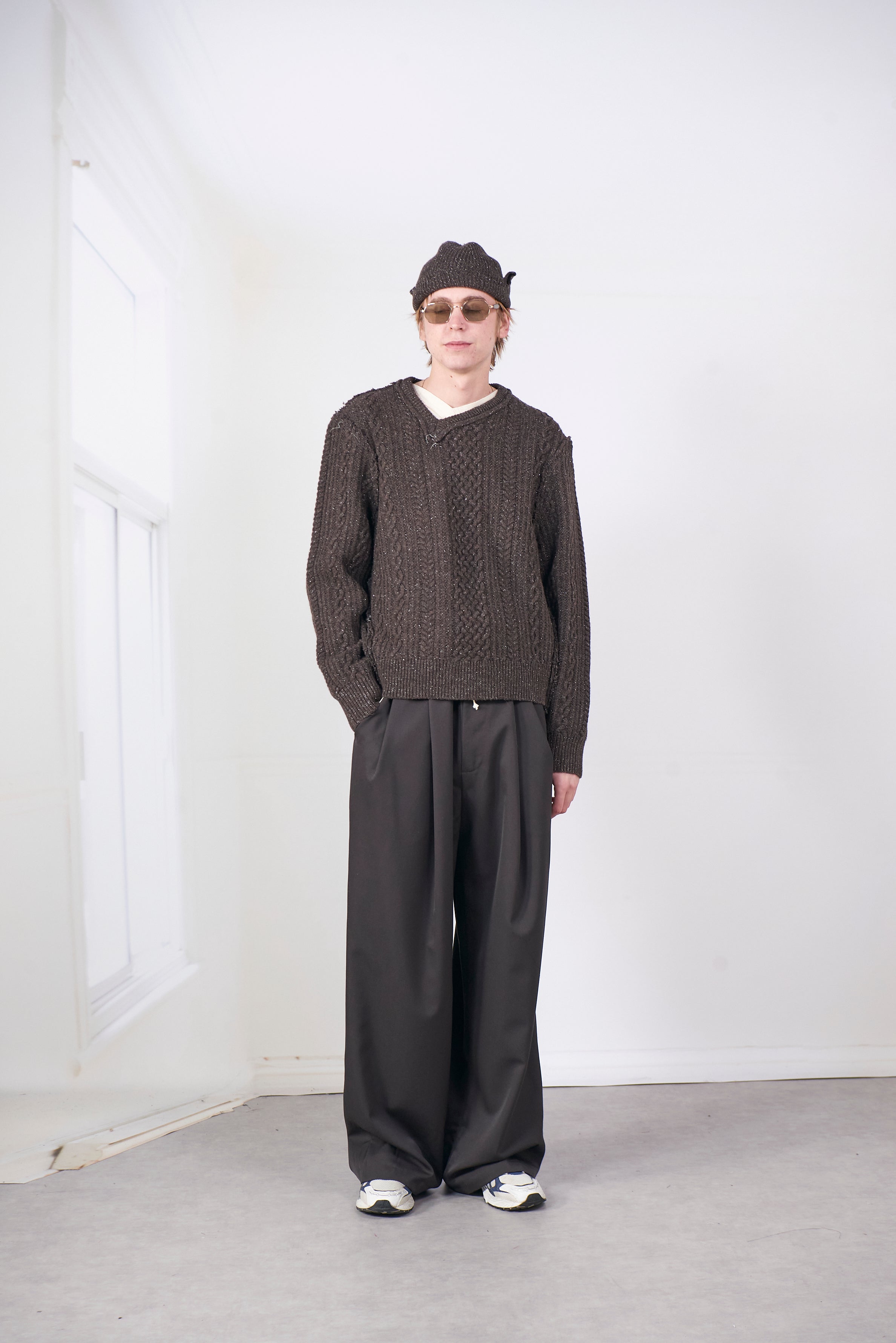 CF.20.03.02.01 FRANKENSTEIN CALBE KNIT brown glitter