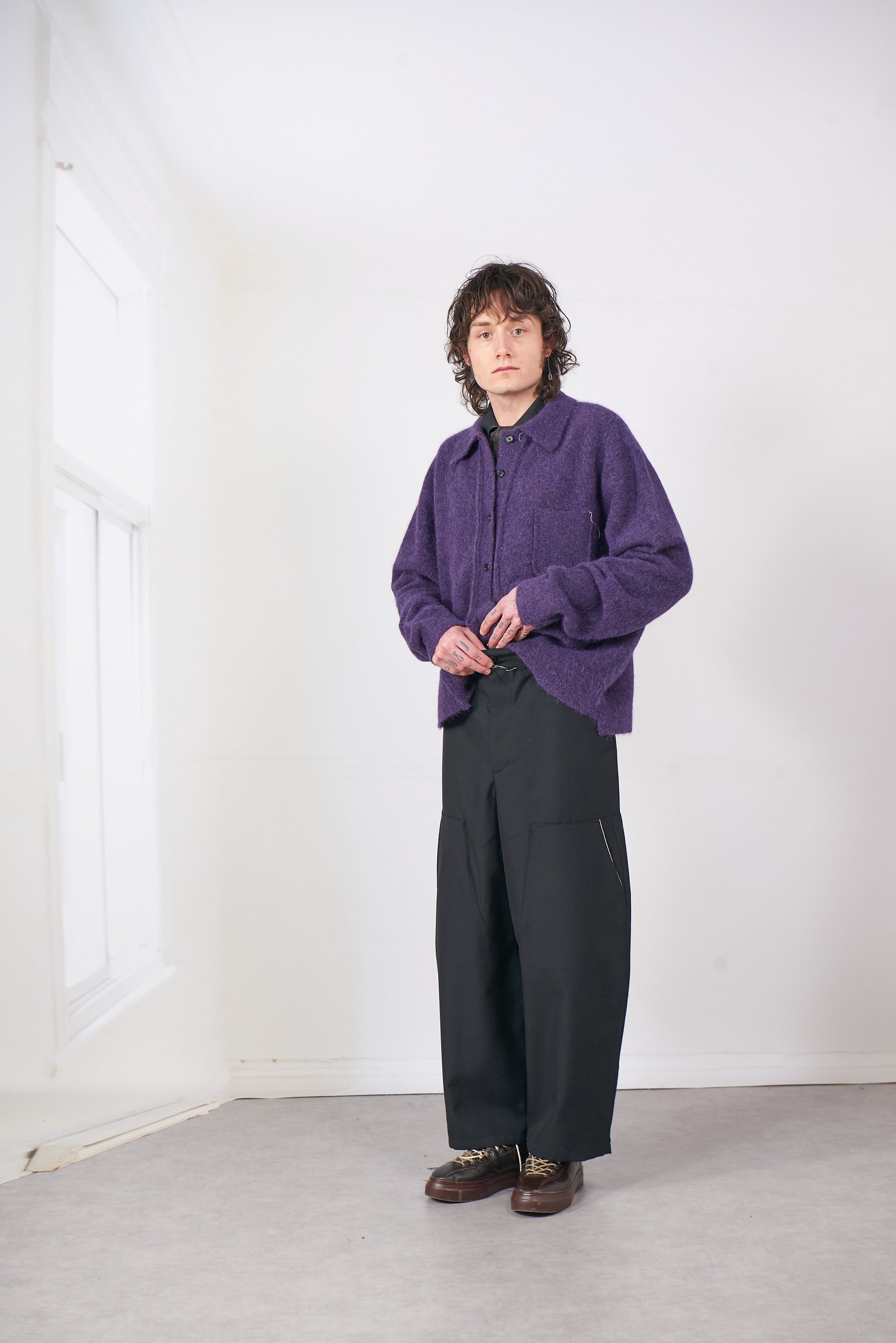 CF.20.03.04.01 HAIRY CARDIGAN purple