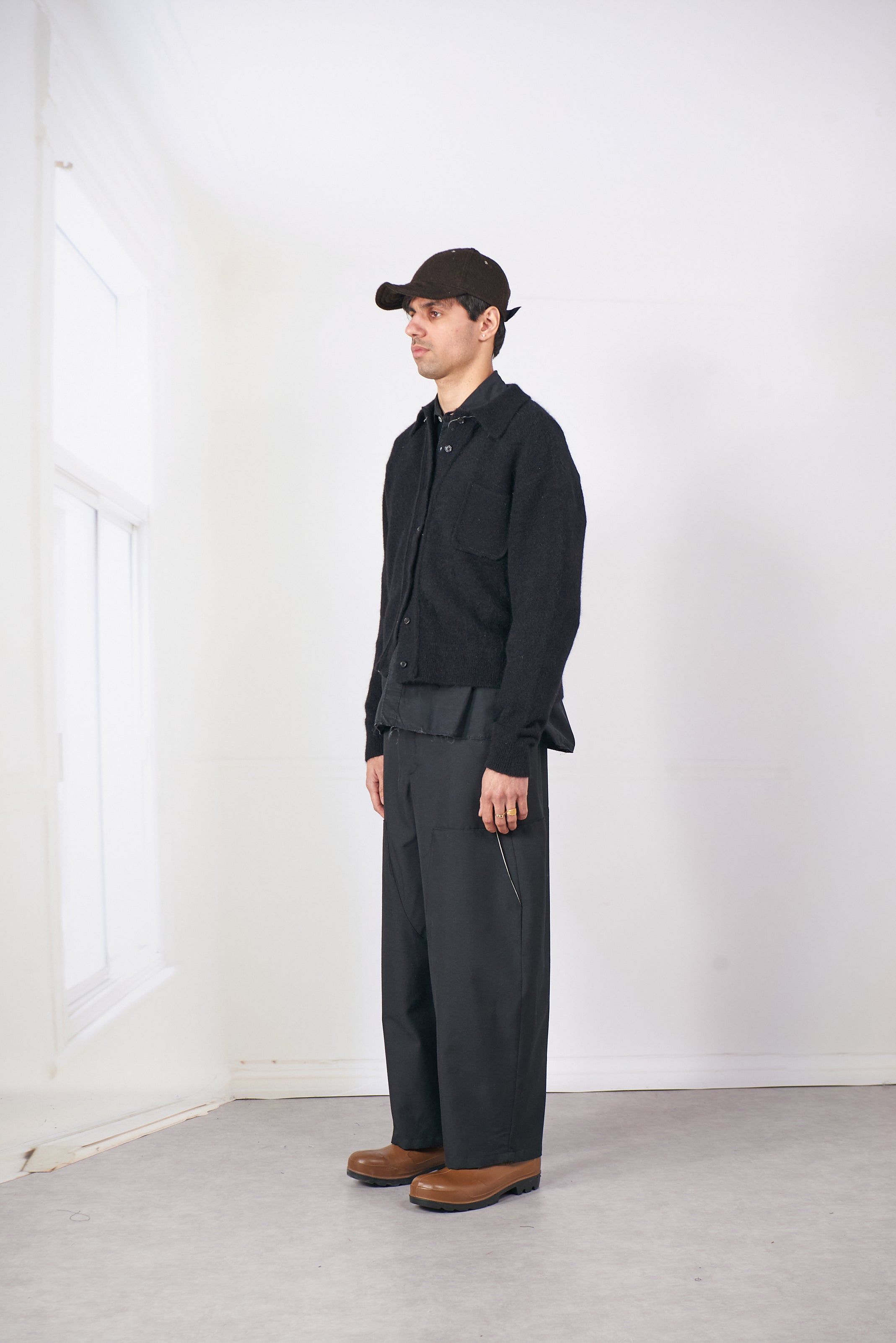 CF.20.03.04.01 HAIRY CARDIGAN BLACK – Camiel Fortgens