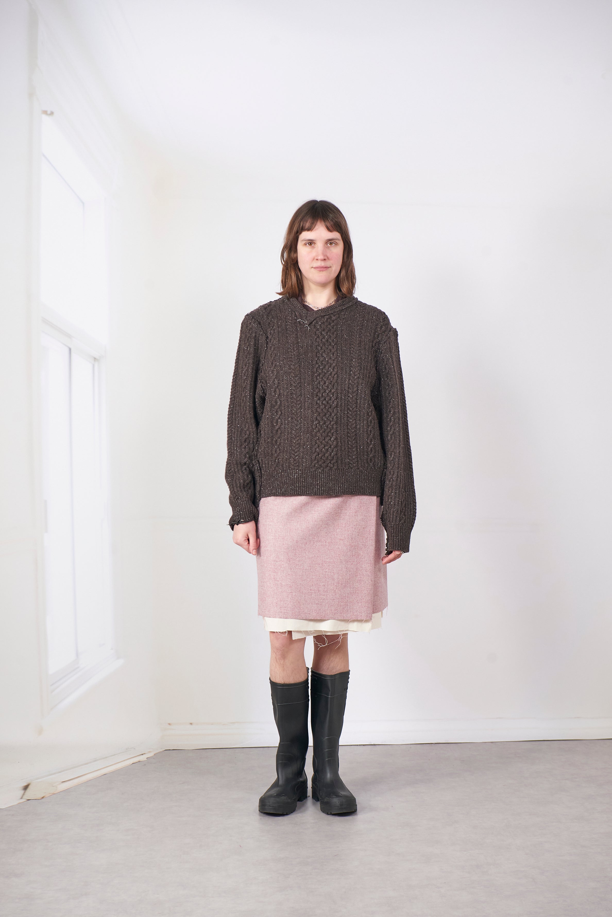 CF.20.03.02.01 FRANKENSTEIN CALBE KNIT brown glitter