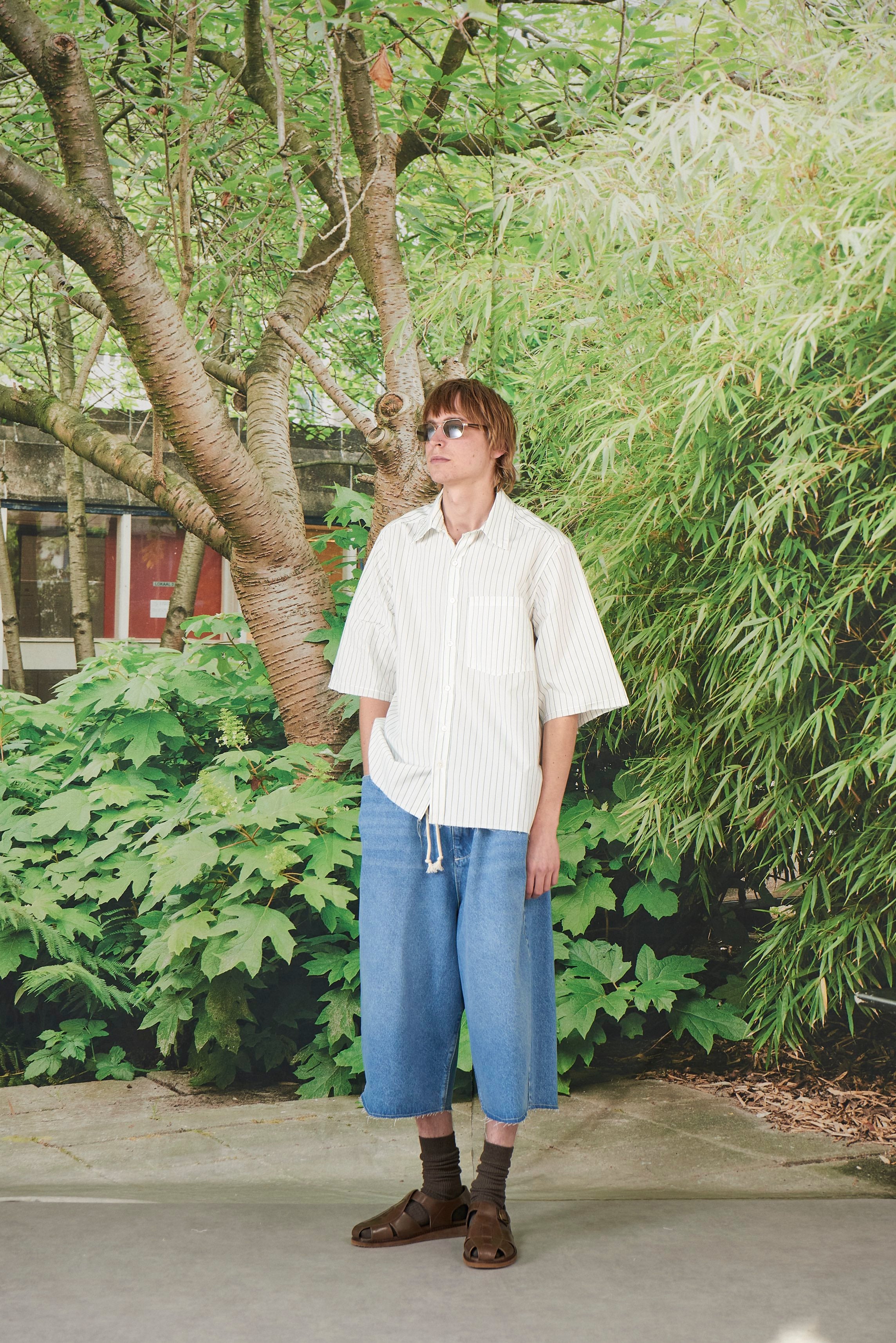 CF.19.04.02.01 BOXY SHIRT white/green stripe