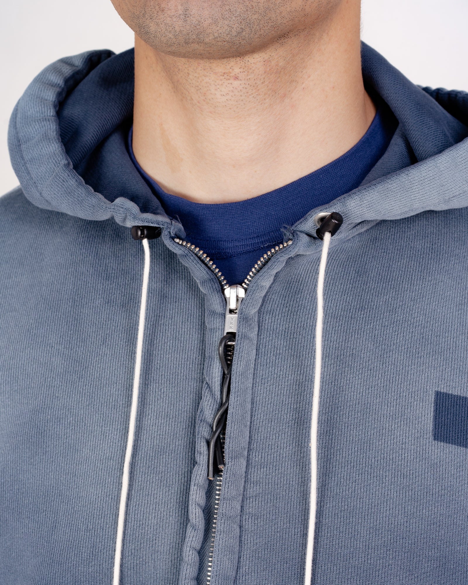 CF.21.02.02.03 FITTED ZIP HOODIE heavy sweat navy sunfade