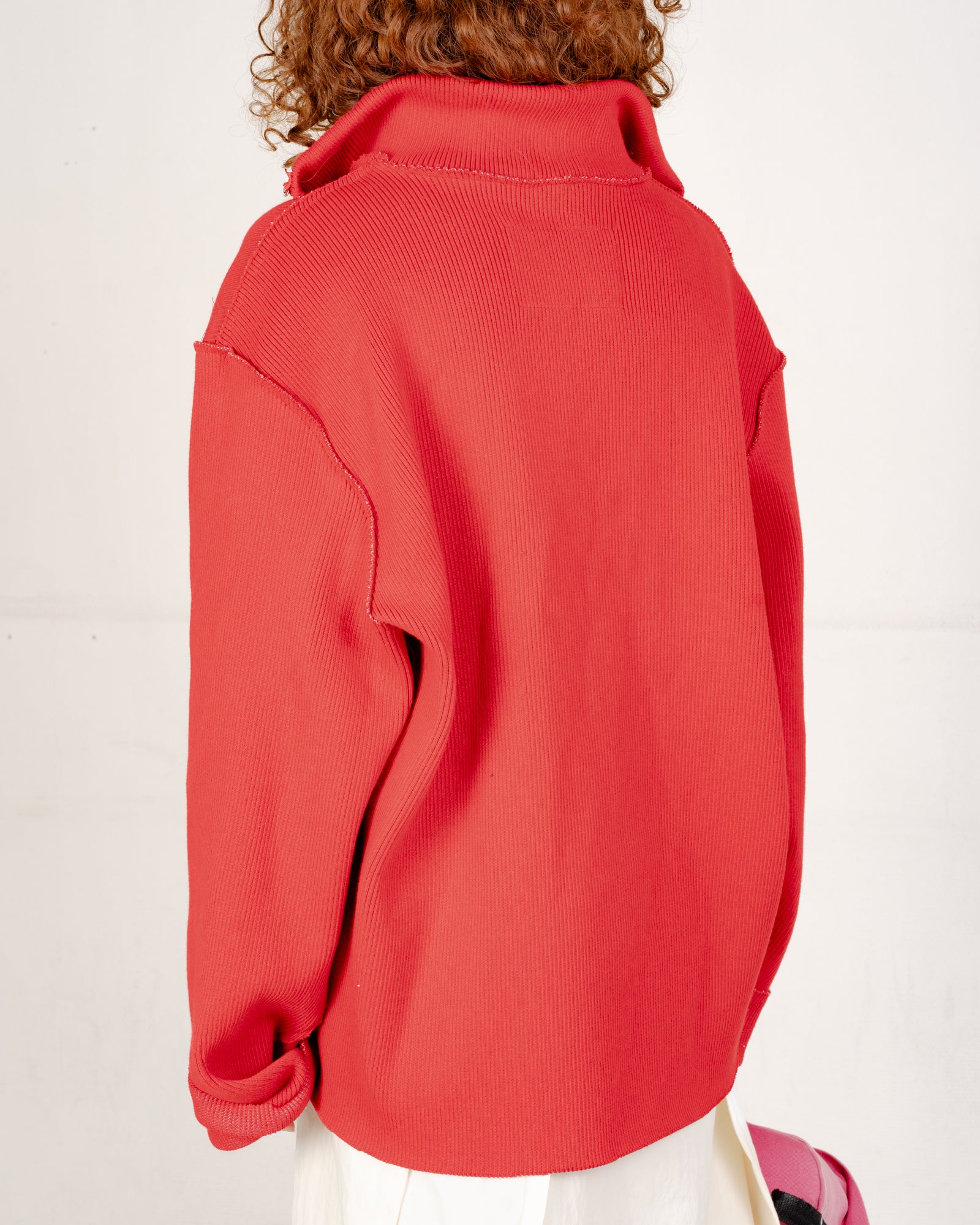 CF.21.03.06.01 ZIP UP KNIT heavy rib knit red