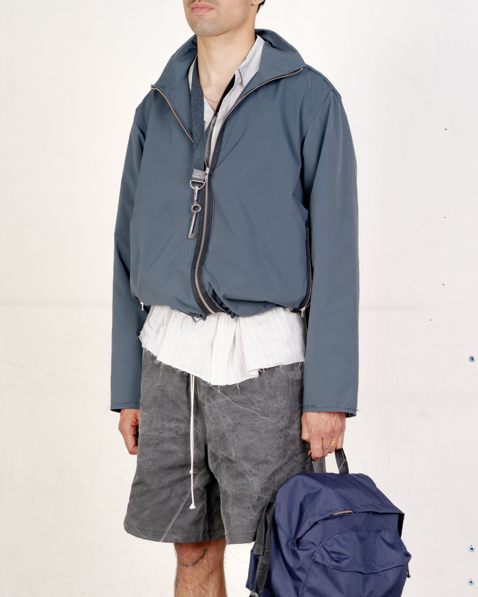 CF.21.09.02.01 TRACK JACKET technical nylon petrol