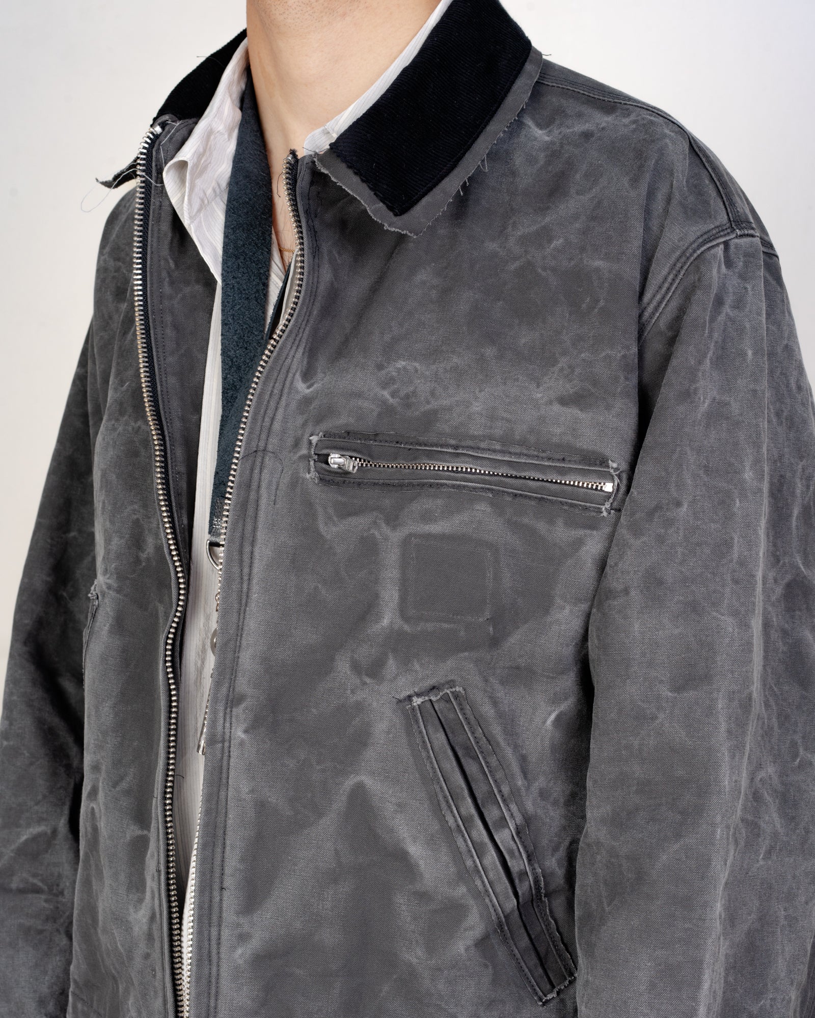 CF.21.10.01.02 WORKER JACKET washed canvas black vintage wash