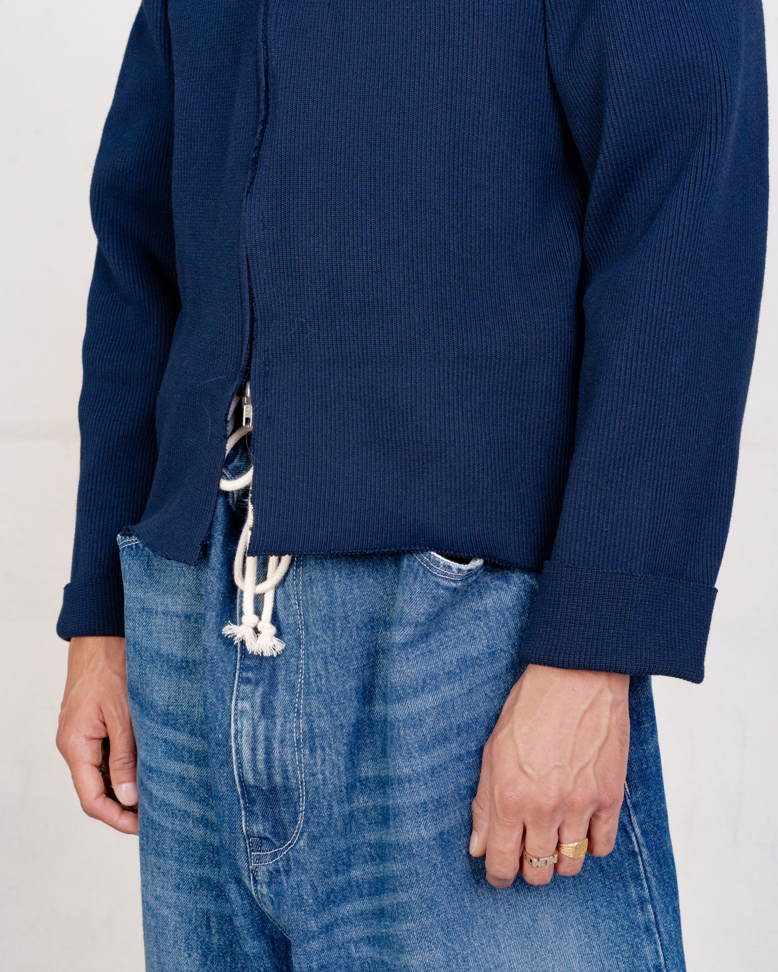 CF.21.03.06.02 ZIP UP KNIT heavy rib knit navy