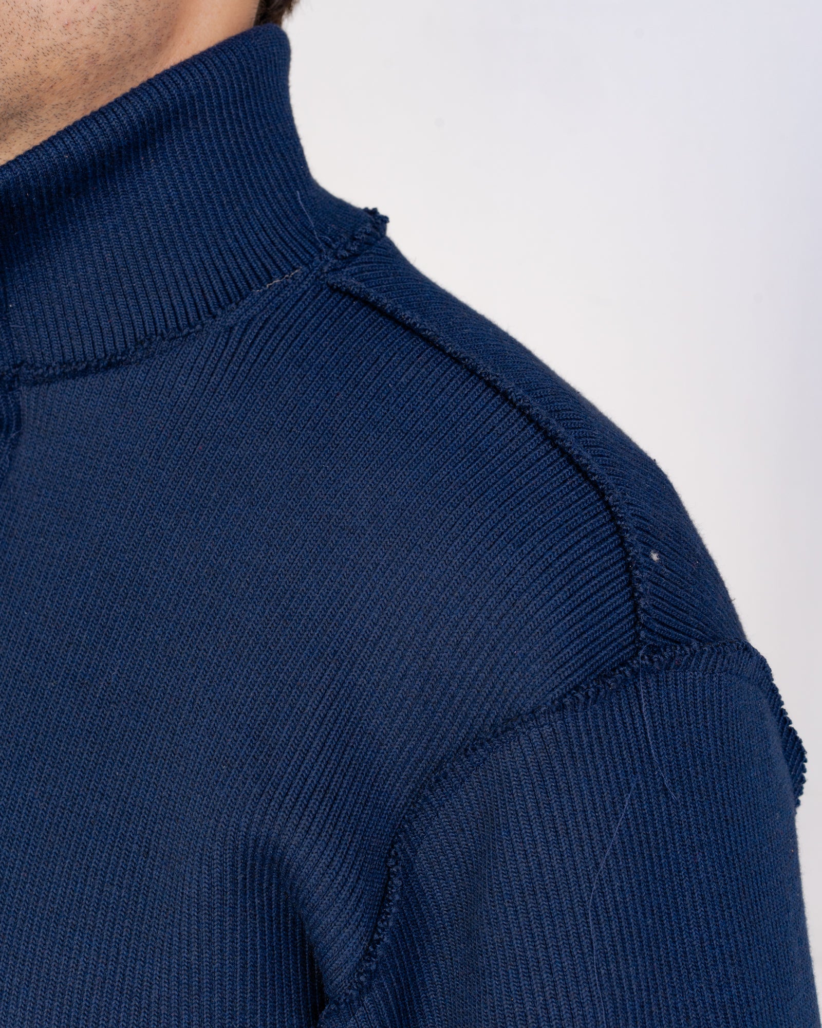 CF.21.03.06.02 ZIP UP KNIT heavy rib knit navy