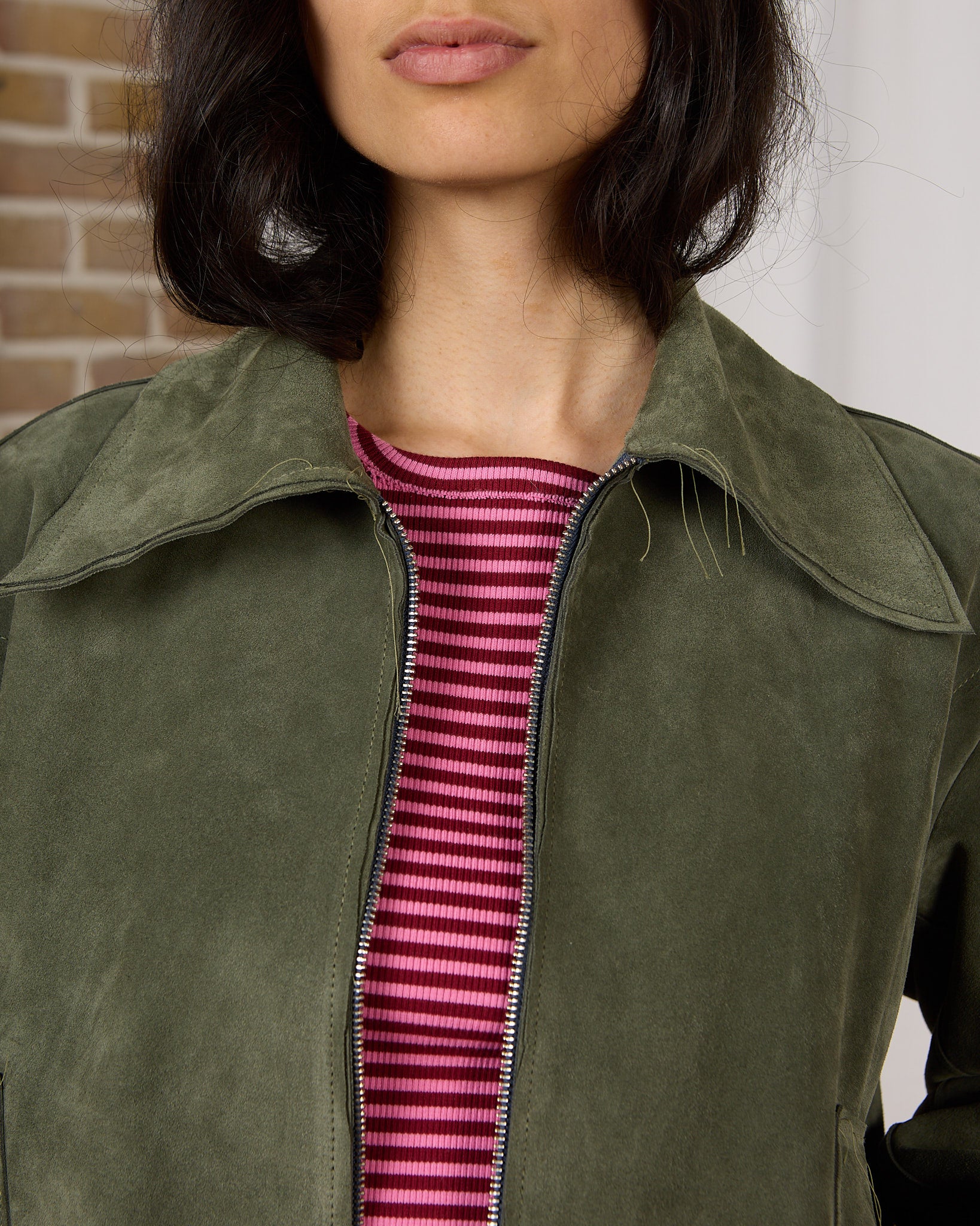 CF.23.16.01.01 FITTED ZIP JACKET suede sage