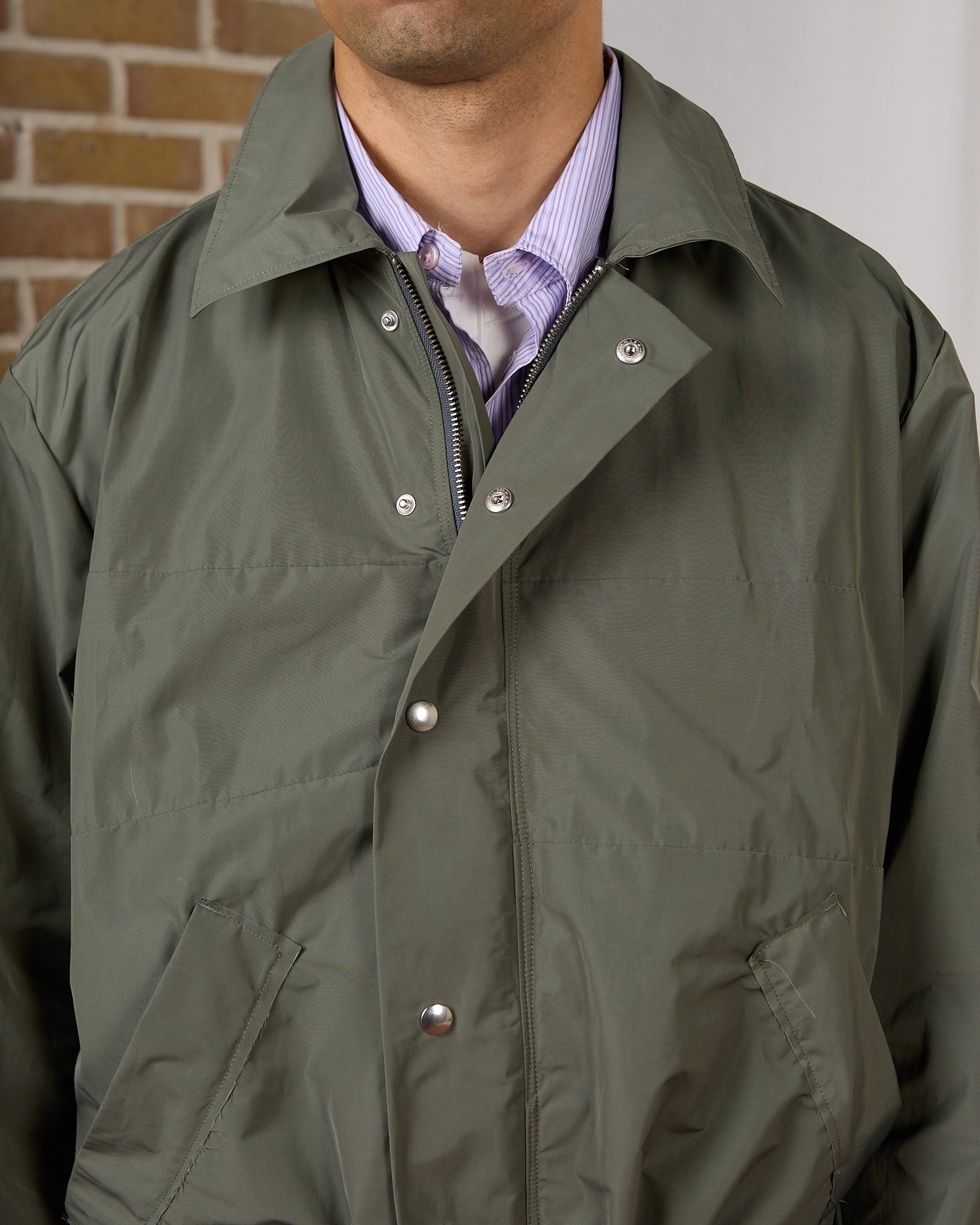 CF.23.10.02.01 STRIPE SIMPLE JACKET technical dark sage