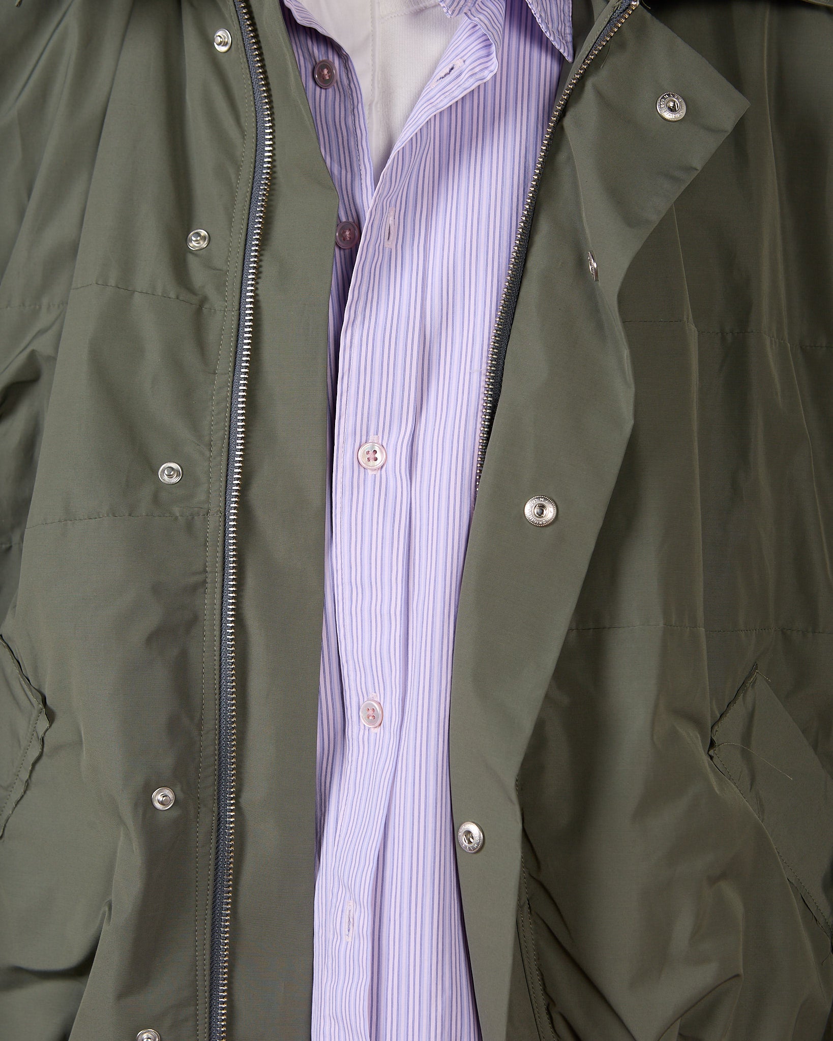 CF.23.10.02.01 STRIPE SIMPLE JACKET technical dark sage