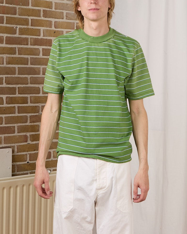 CF.23.01.03.01 NORMAL TEE medium dry jersey green/white/blue stripe