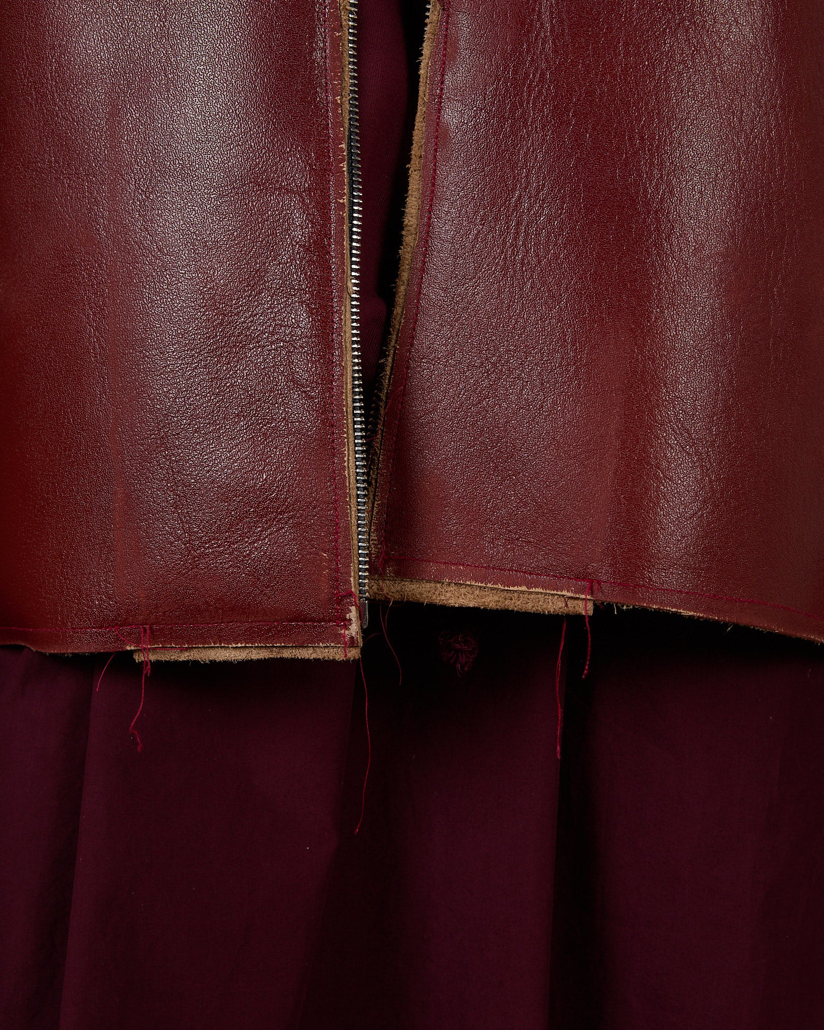 CF.23.16.02.01 SIMPLE JACKET cow leather red cracked