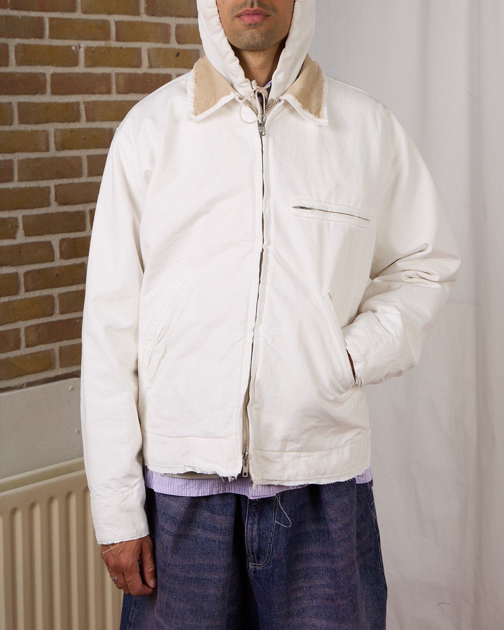 CF.23.10.03.01 WORKER JACKET heavy canvas lily white