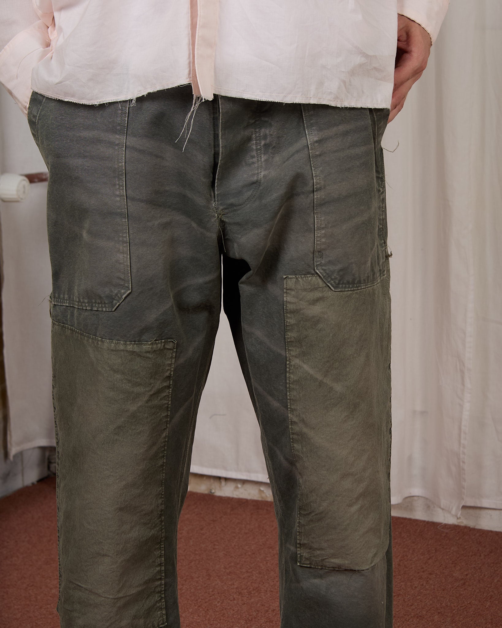 CF.23.06.03.02 FARMER PANTS heavy canvas black green