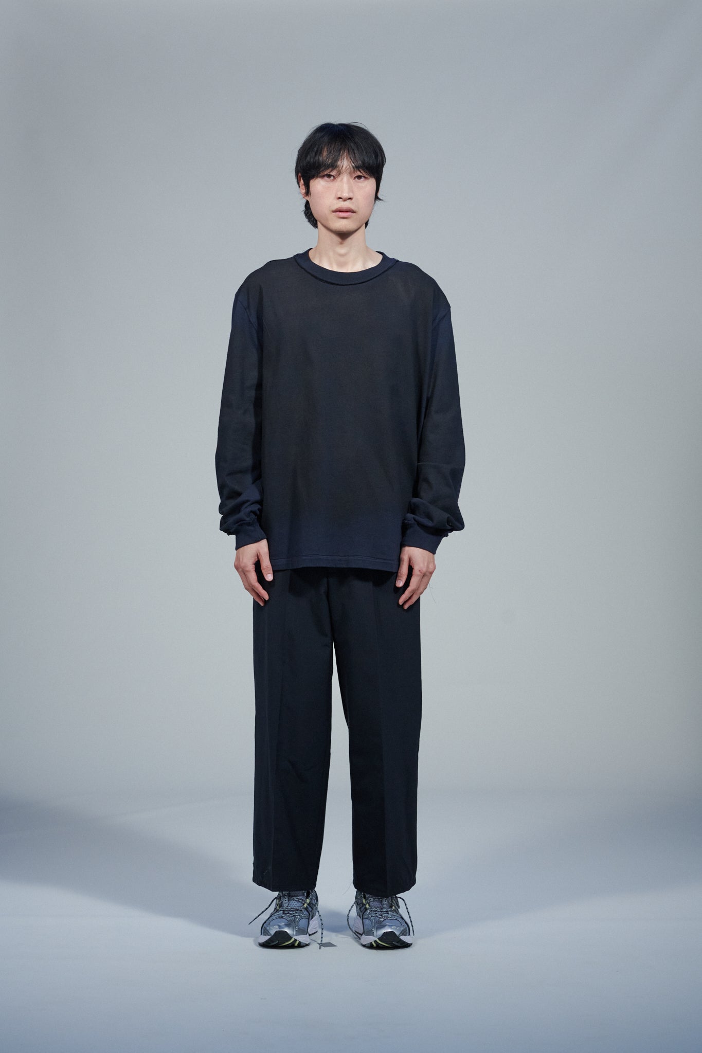CF.22.01.04.05 PAINTED BIG TEE LS heavy jersey navy/brown