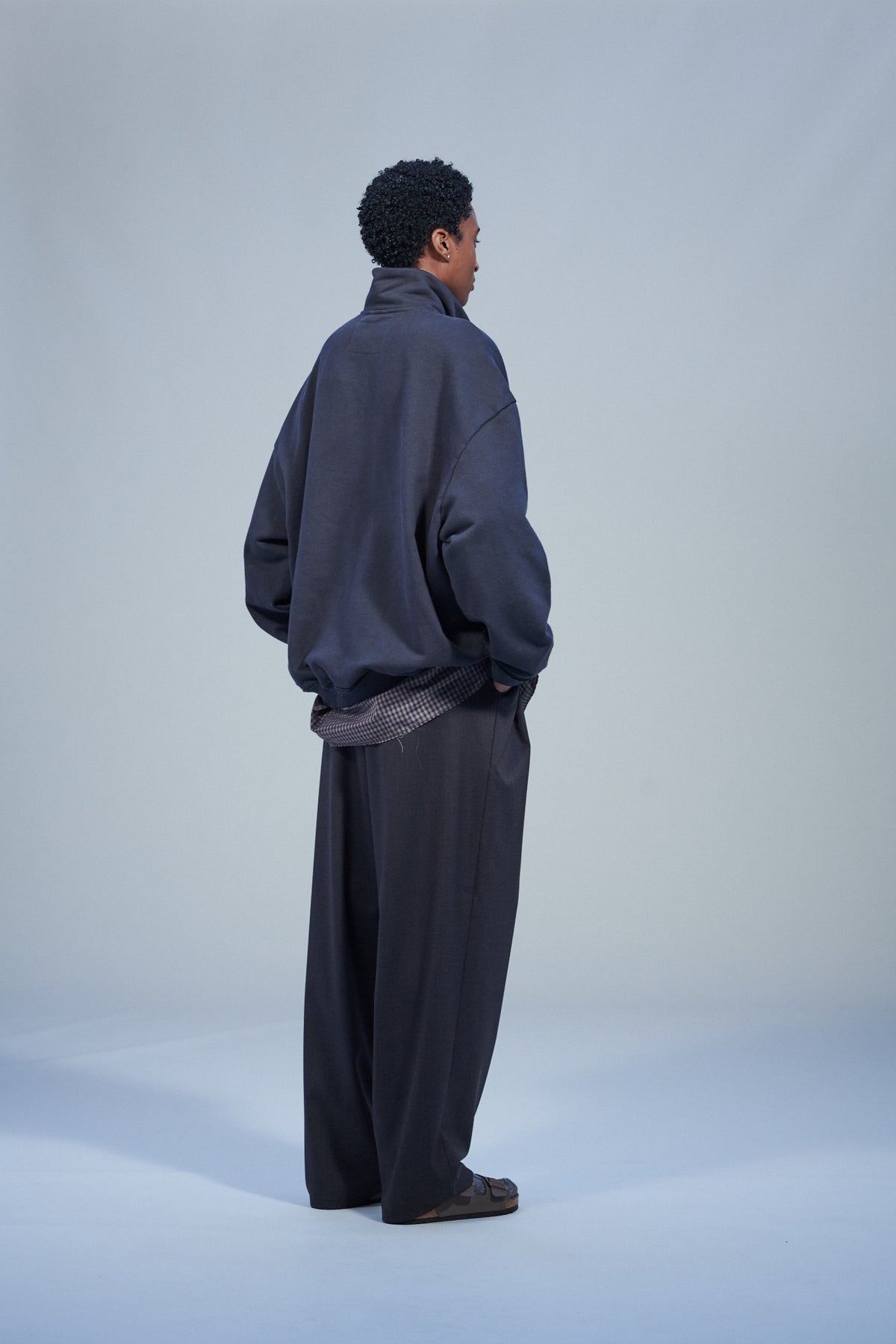 CF.22.02.02.02 HALF-ZIP SWEAT heavy loop-back dark grey