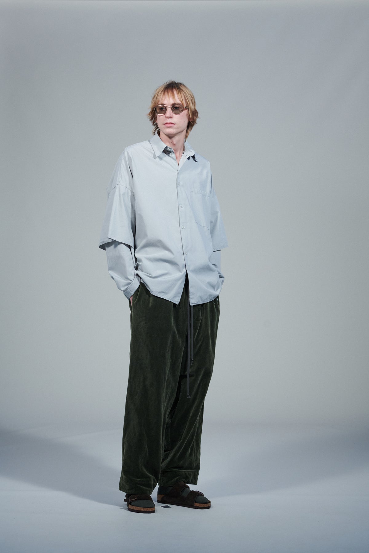 CF.22.04.04.02 DOUBLE SLEEVE SHIRT shirting light grey