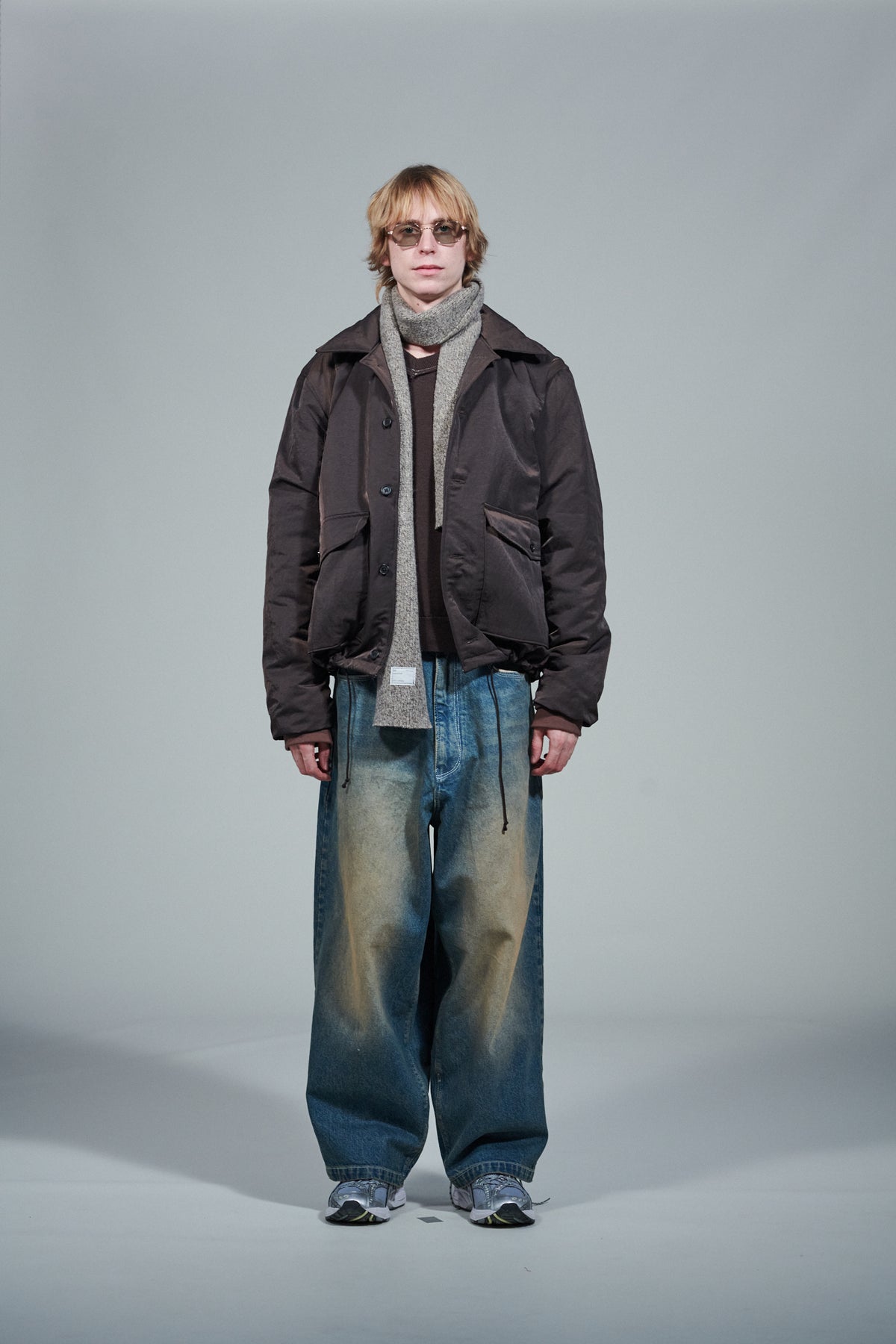 CF.22.10.05.01 PUFFED SIMPLE JACKET technical nylon brown