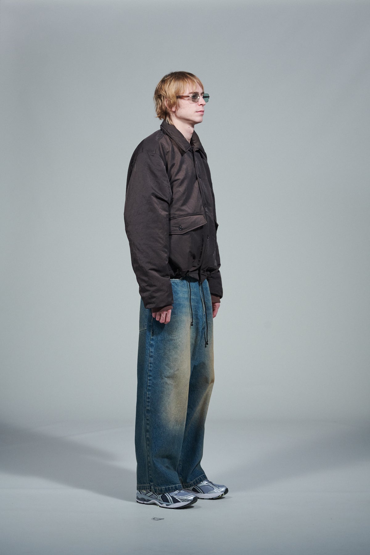 CF.22.10.05.01 PUFFED SIMPLE JACKET technical nylon brown