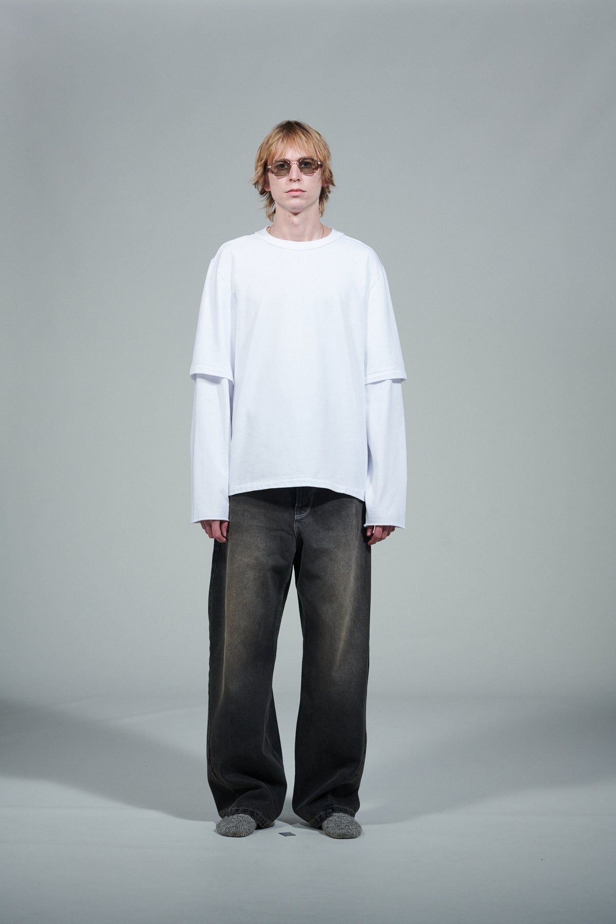CF.22.01.06.02 DOUBLE SLEEVE BIG TEE heavy jersey optical white