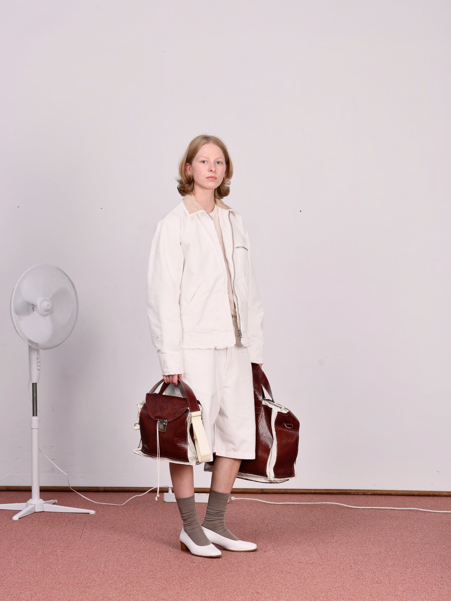 CF.23.14.03.01 CROOCKED PATCH BAG cow leather + nylon brown croc/off-white