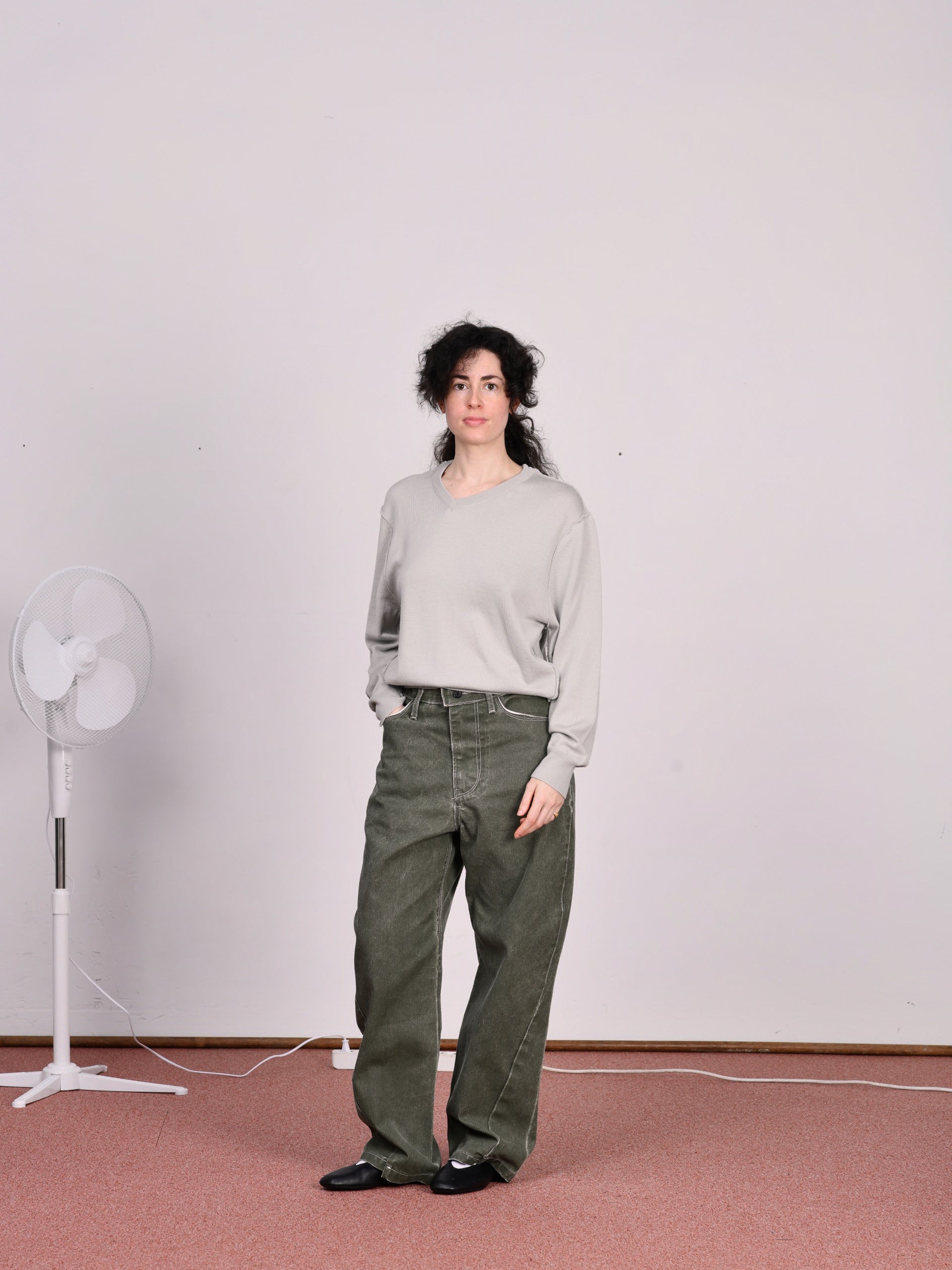 CF.23.15.03.01 WOBBLY JEANS coated denim green