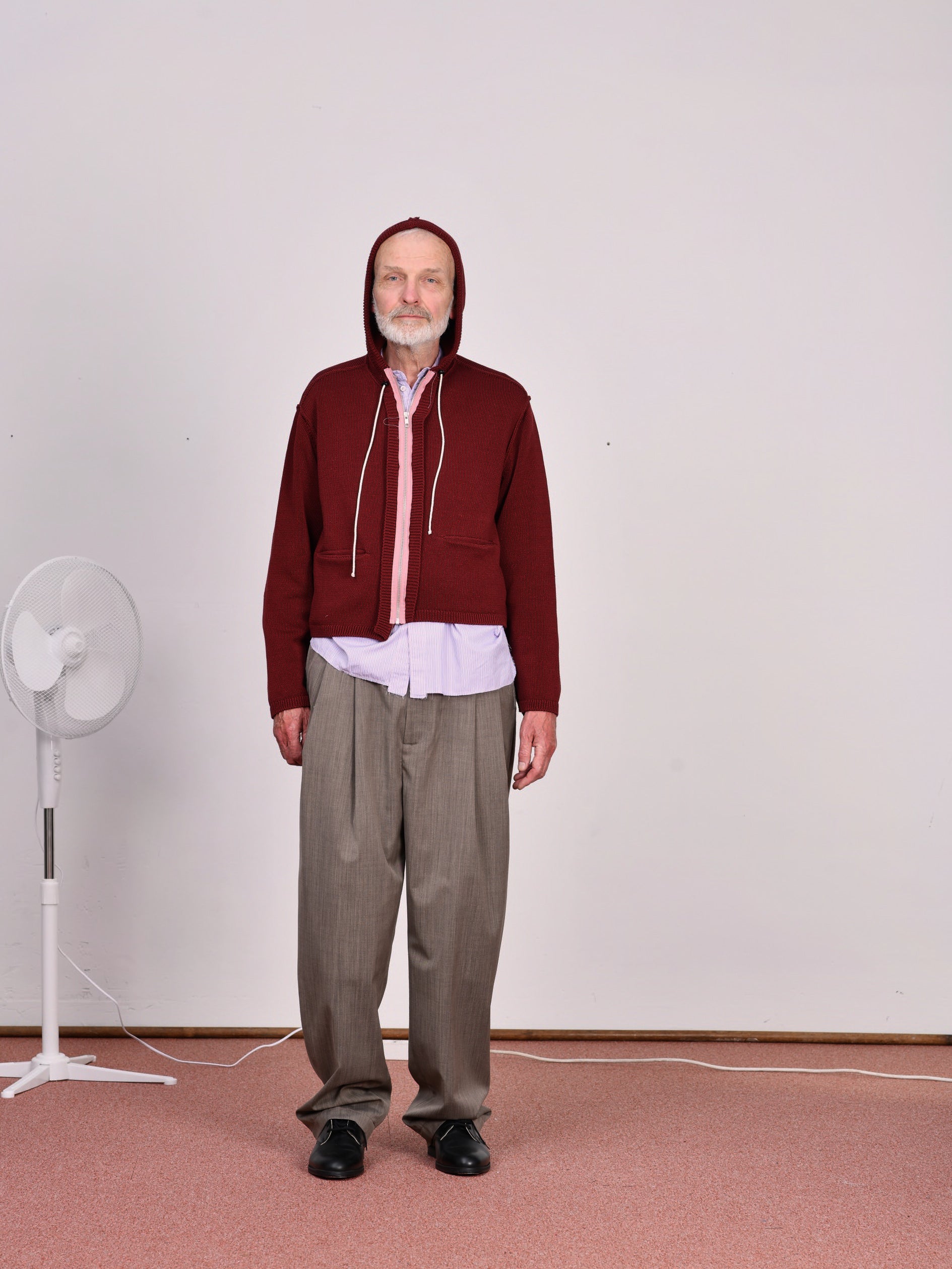 CF.23.03.02.01 KNITTED HOODIE cotton jersey burgundy