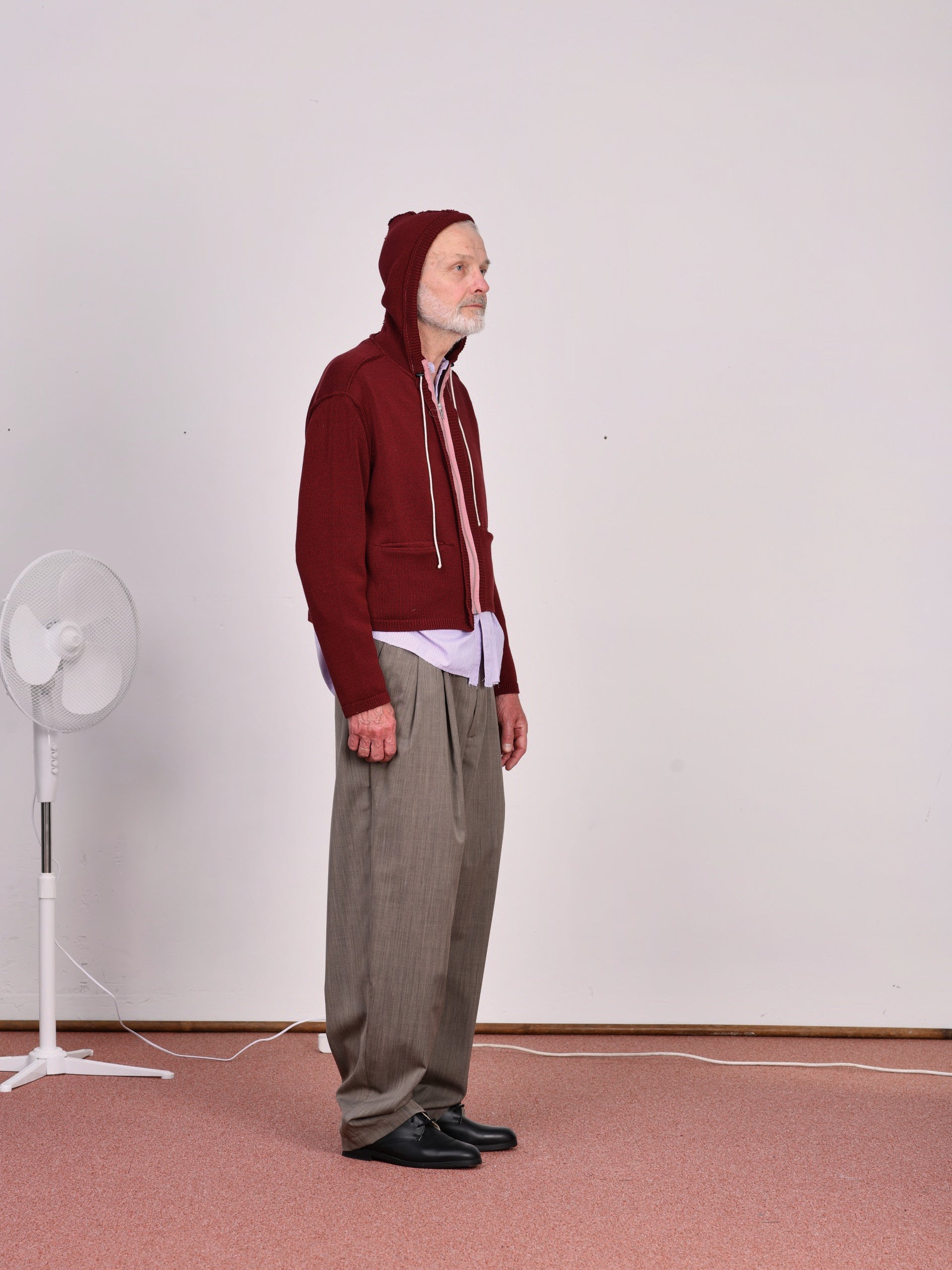 CF.23.03.02.01 KNITTED HOODIE cotton jersey burgundy