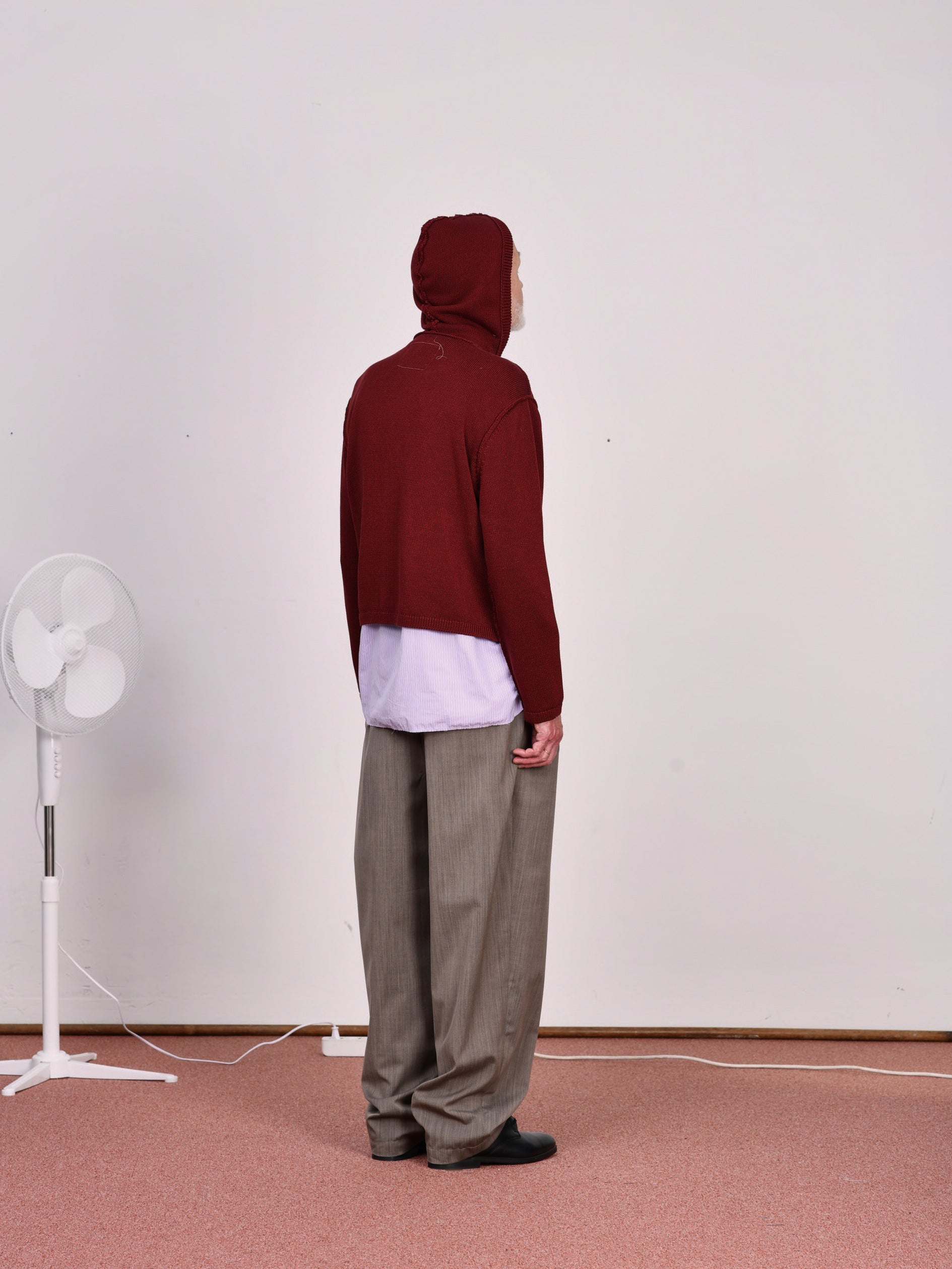 CF.23.03.02.01 KNITTED HOODIE cotton jersey burgundy