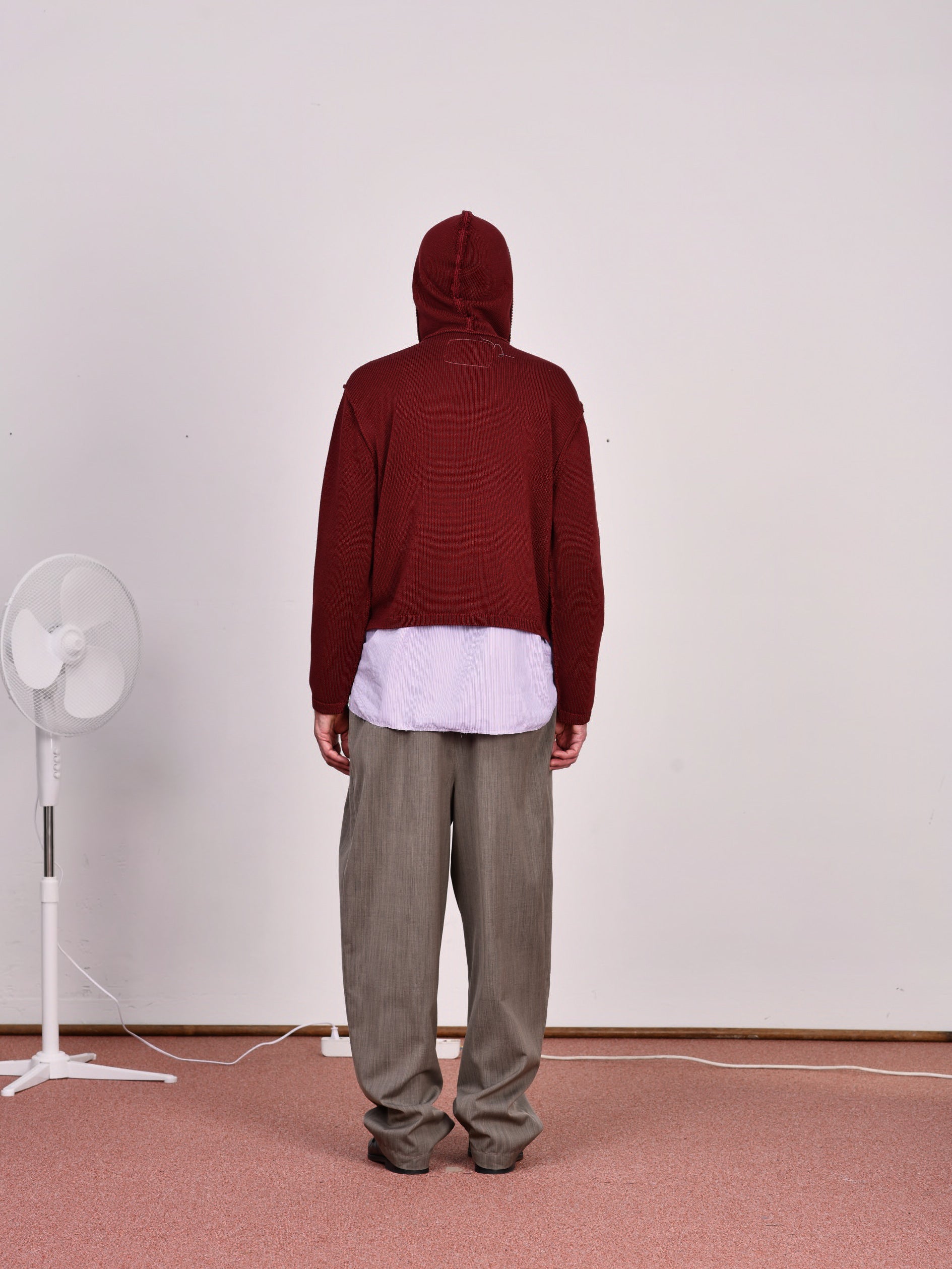 CF.23.03.02.01 KNITTED HOODIE cotton jersey burgundy