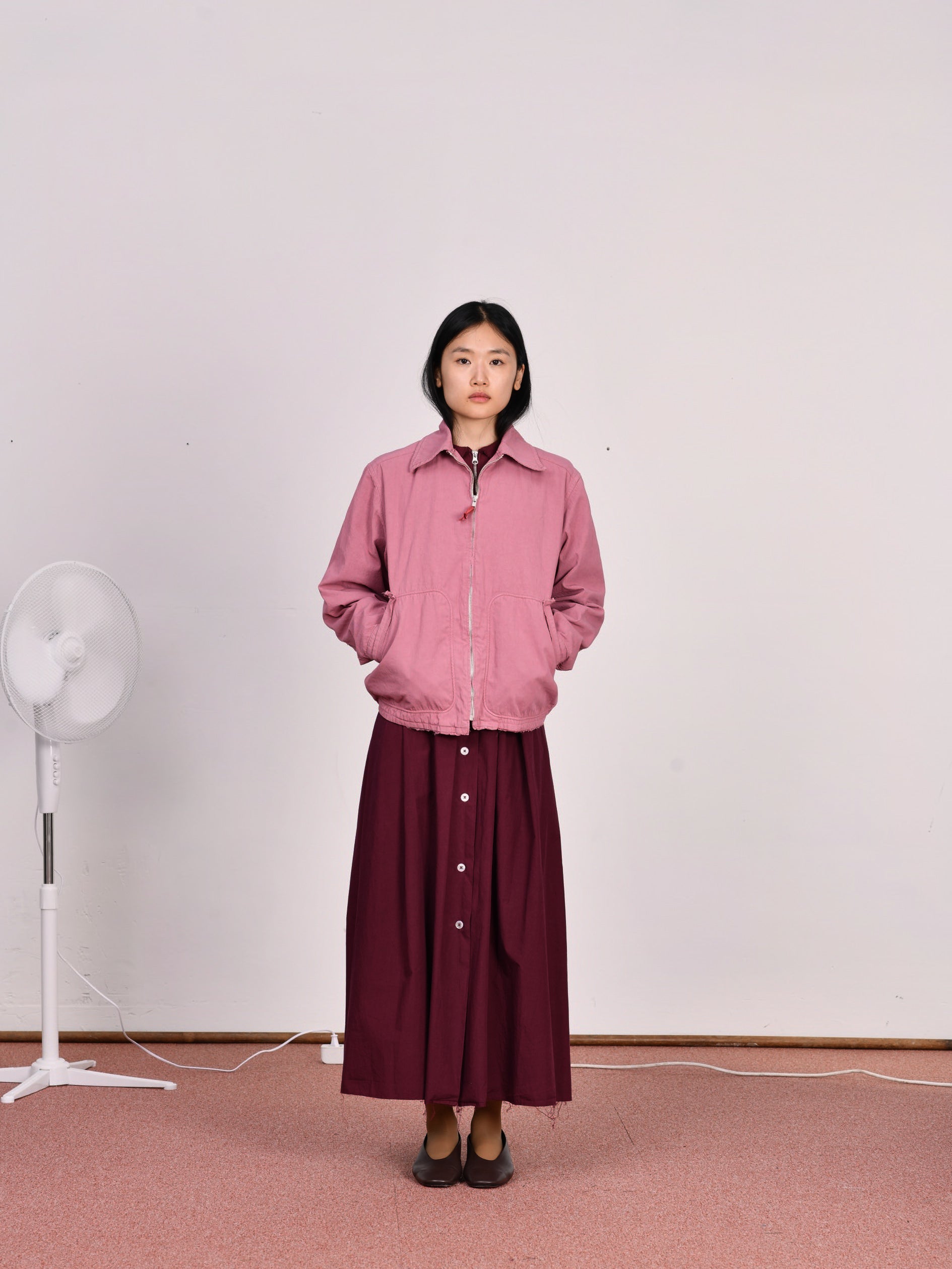 CF.23.10.01.02 SIMPLE JACKET washed twill vintage pink