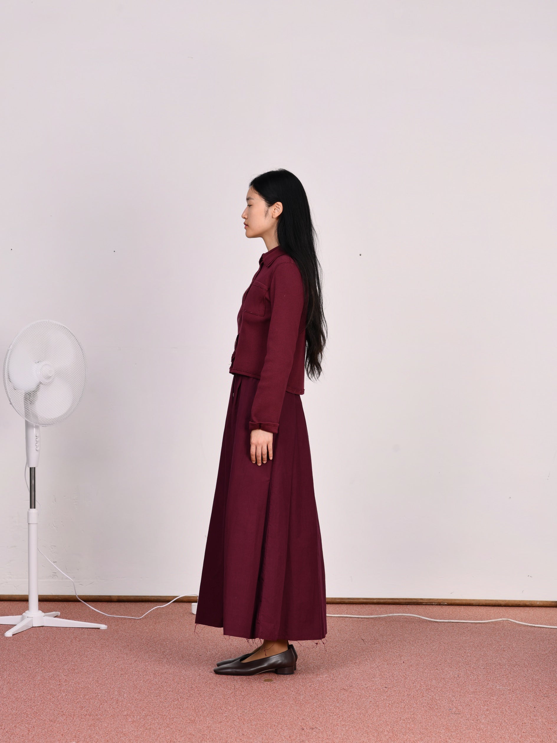 CF.23.07.04.01 TOPLESS DRESS papertouch shirting burgundy