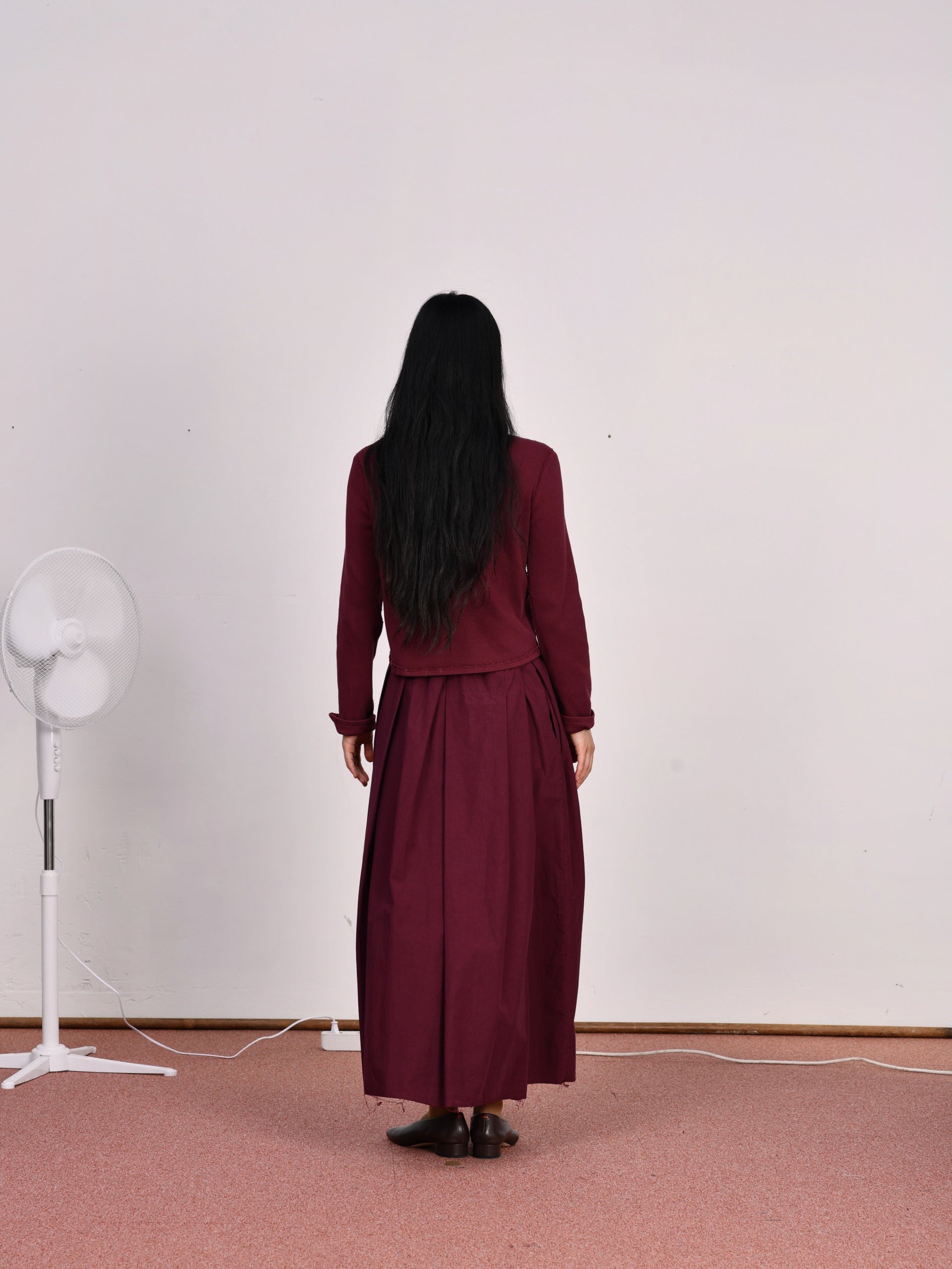 CF.23.07.04.01 TOPLESS DRESS papertouch shirting burgundy