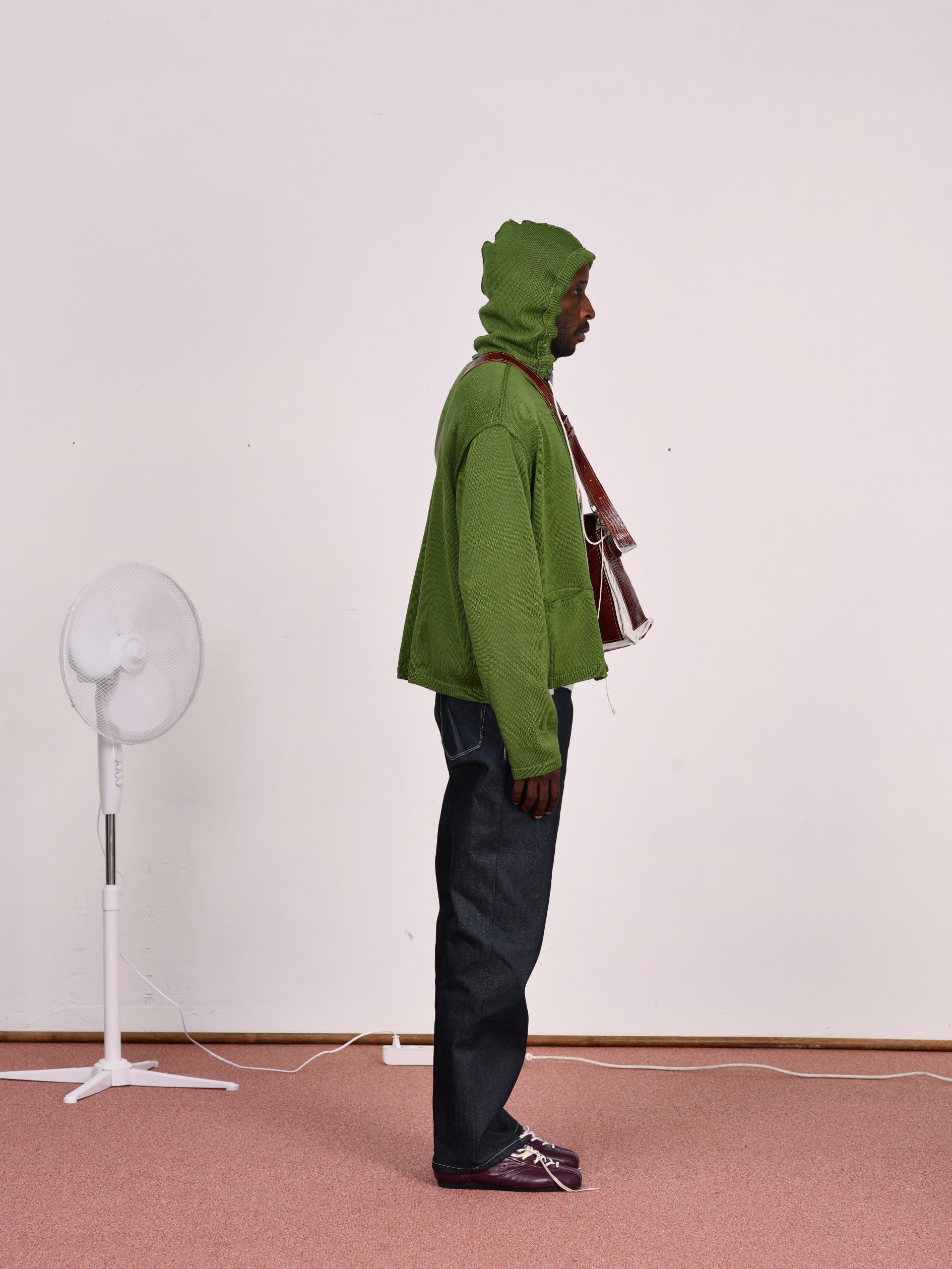CF.23.03.02.01 KNITTED HOODIE cotton jersey vintage green