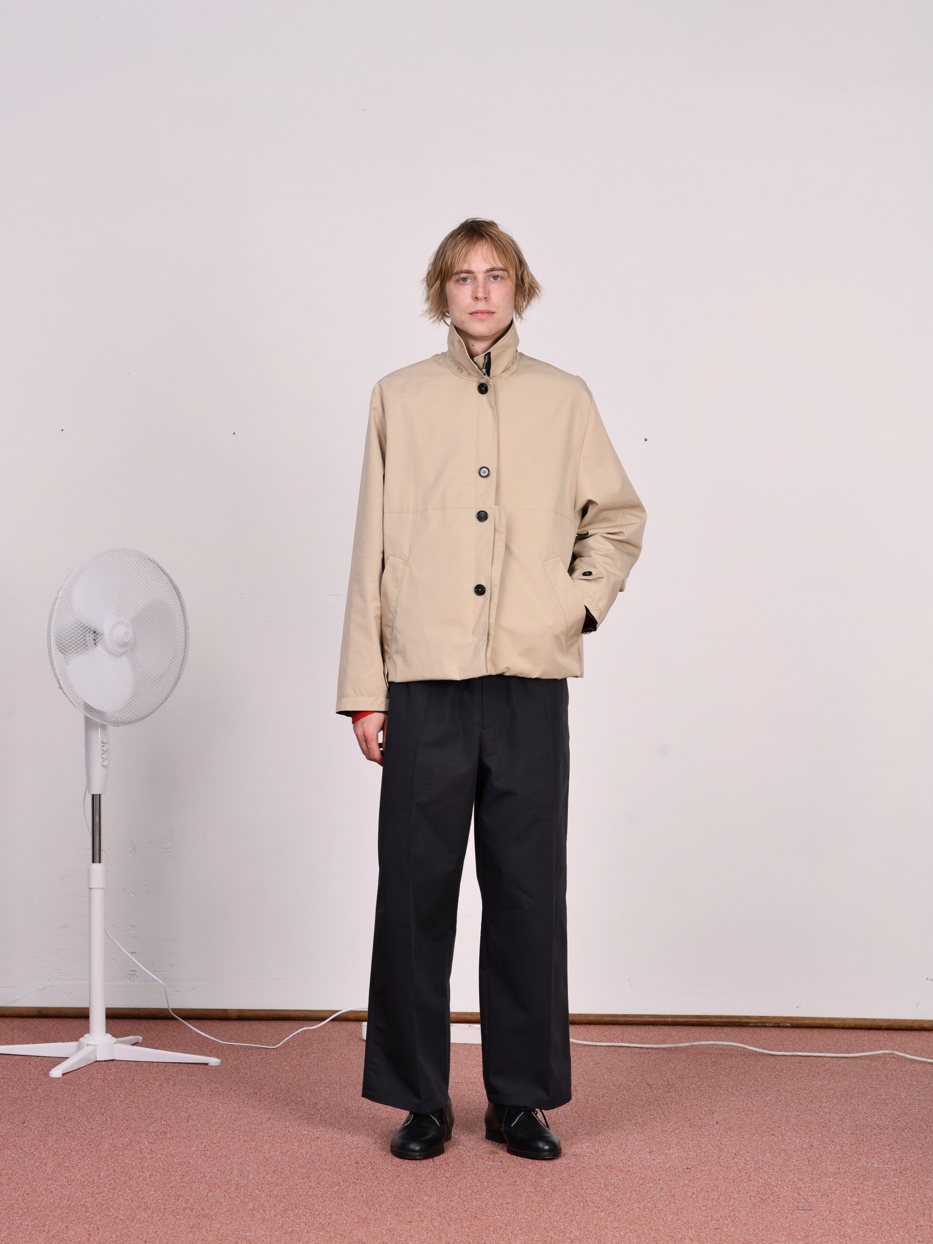 CF.23.RESEARCH.17.01 FOLDED ZIP TRENCH COAT macintosh twill beige or mud grey