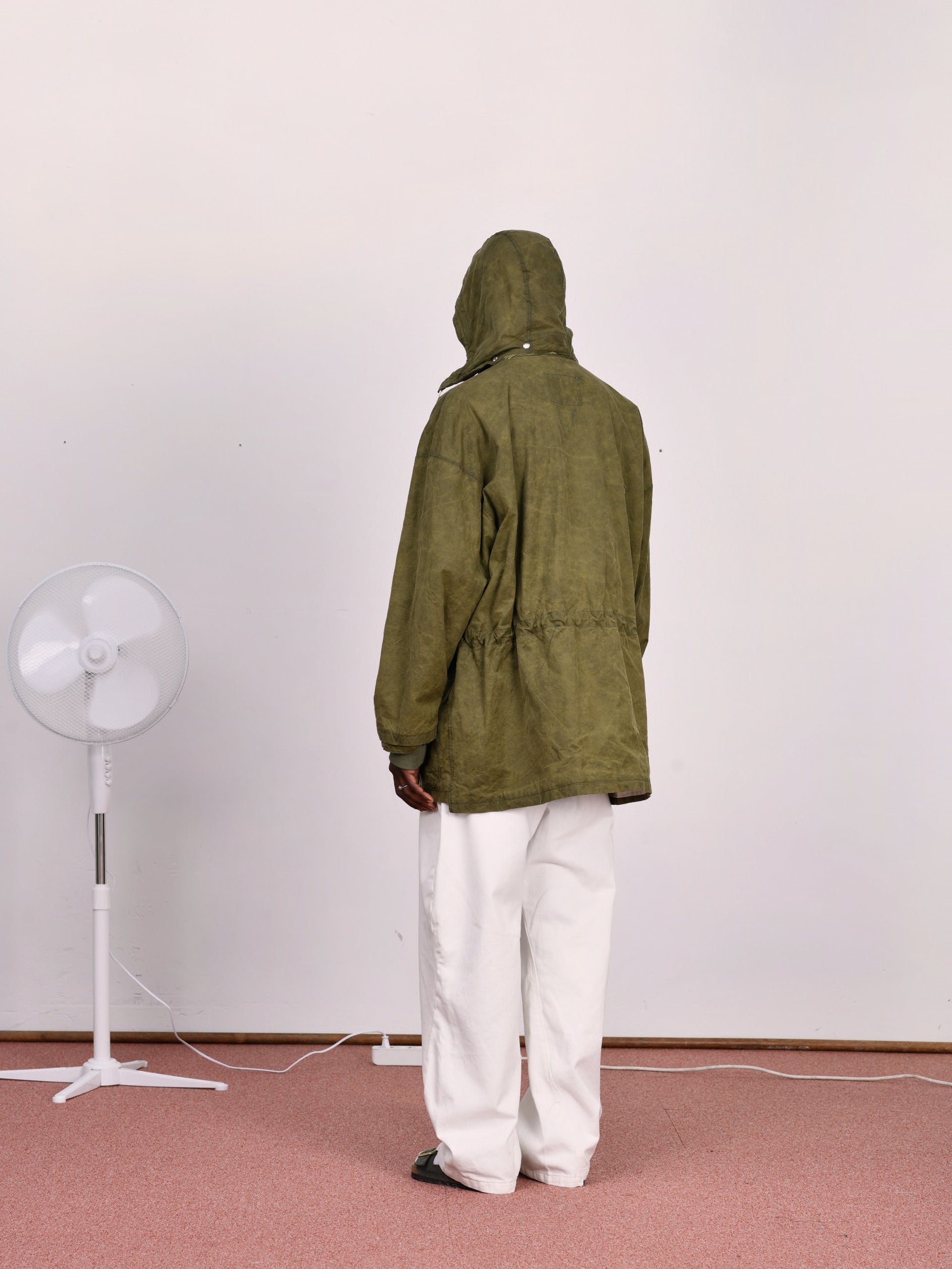 CF.23.10.05.01 OUTDOOR JACKET waxed cotton faded green