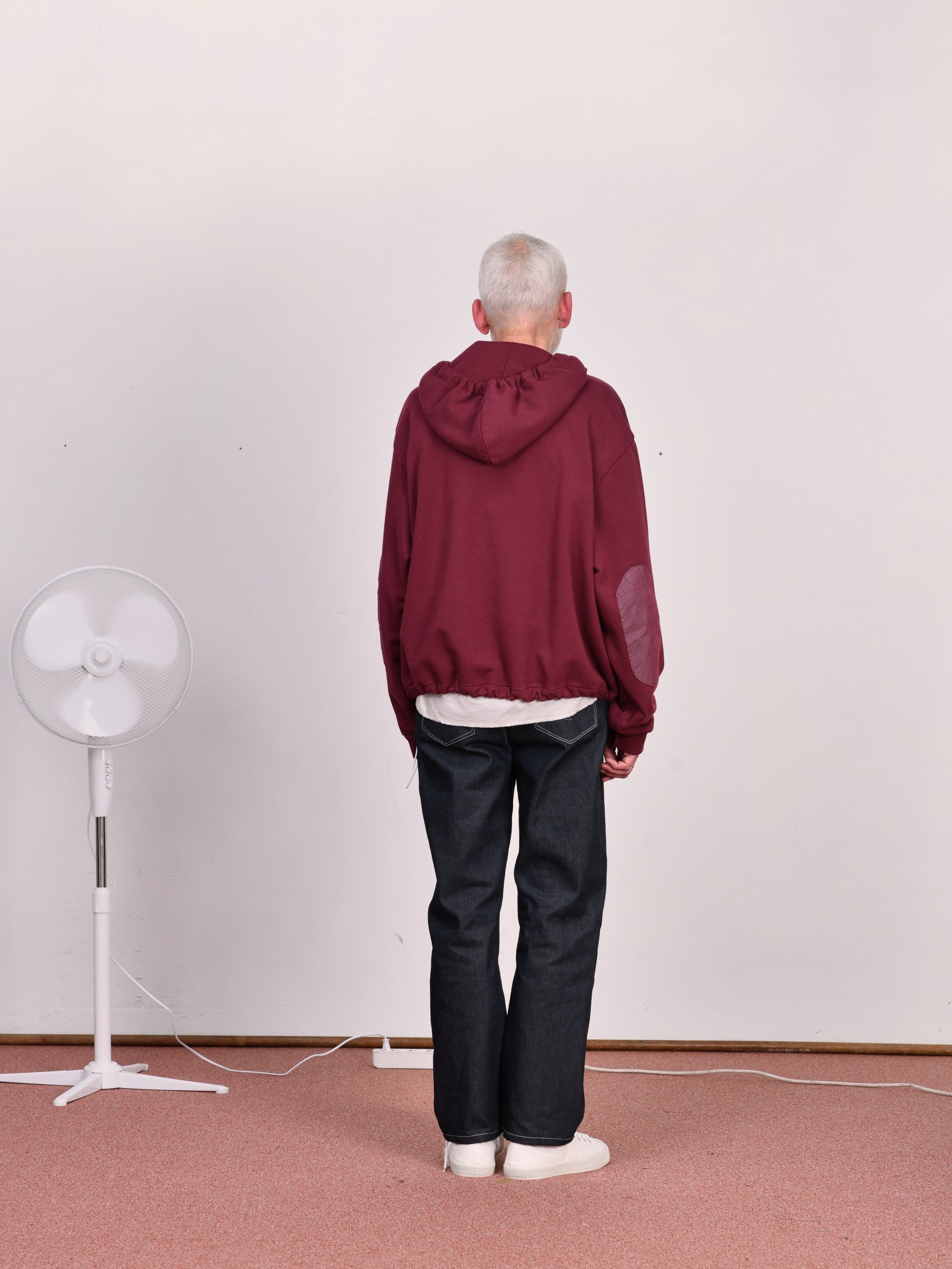 CF.23.02.03.01 ANORAK HOODIE heavy diagonal sweat burgundy