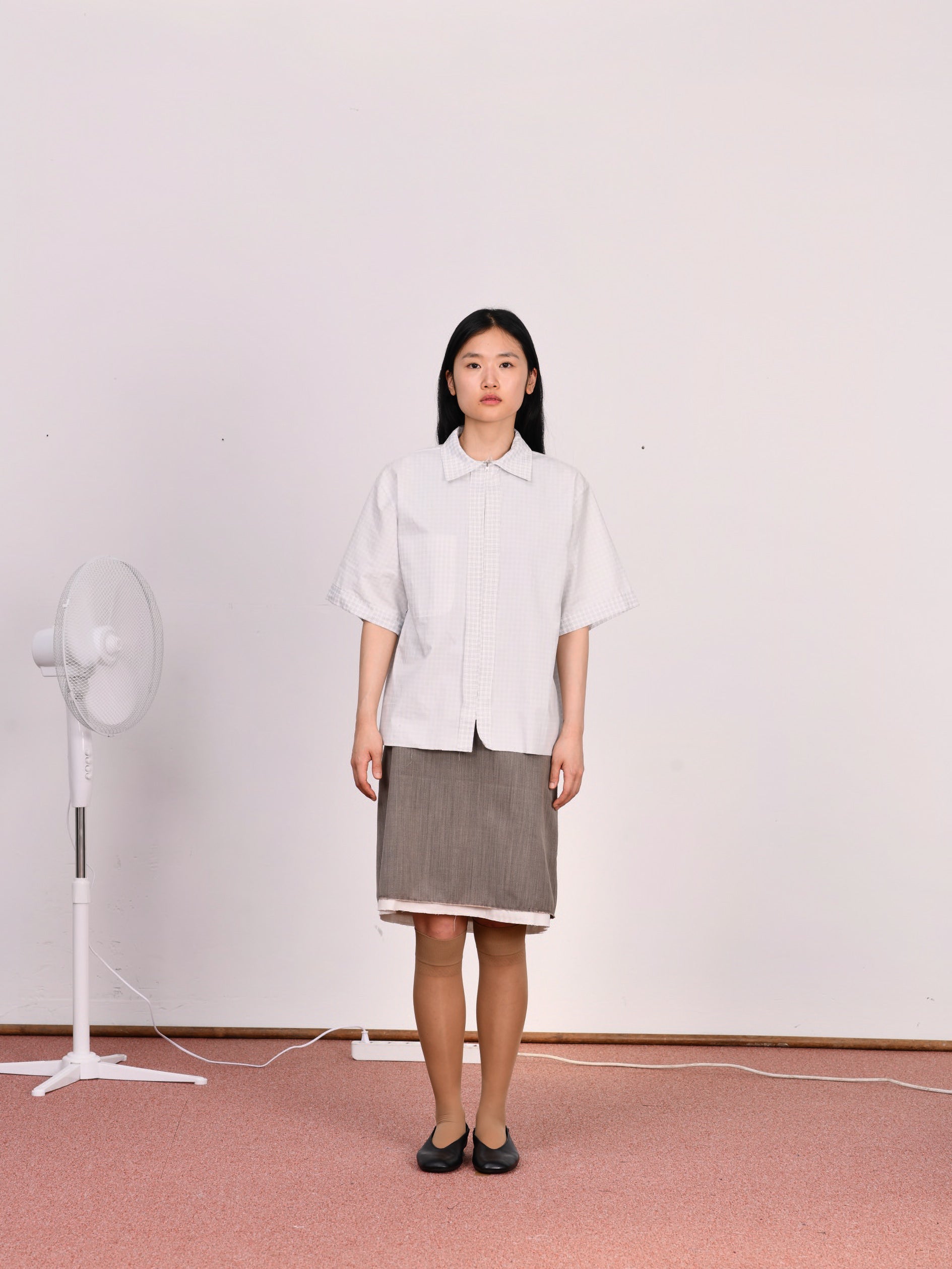 CF.23.07.02.01 A-SKIRT tropical wool brown melange